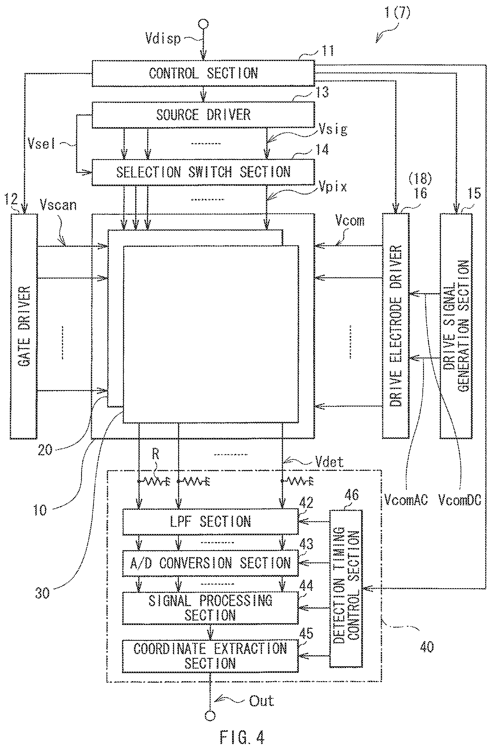 Patent US12314500 Figure 2 – Display panel with touch detection function, method of driving the same, driving circuit, and electronic unit