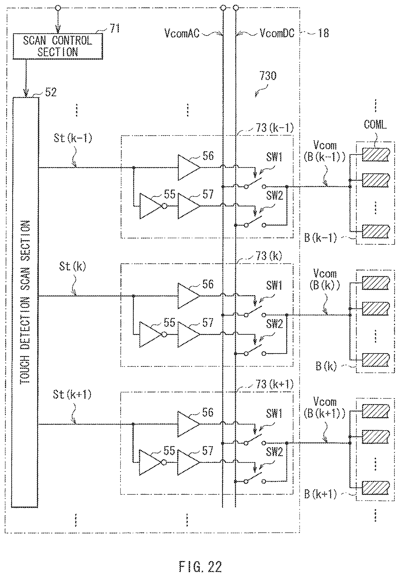 Patent US12314500 Figure 19 – Display panel with touch detection function, method of driving the same, driving circuit, and electronic unit
