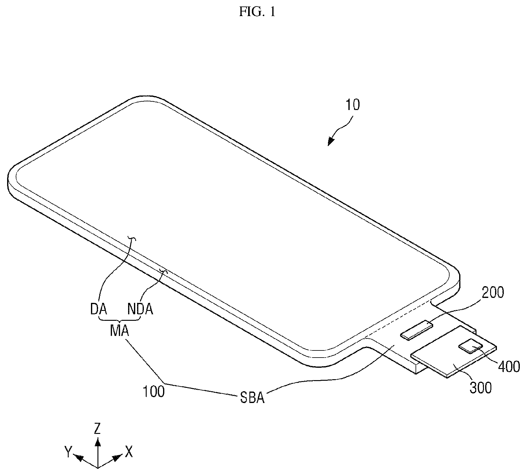 Patent US12314502 Figure 1 – Touch detection device, display device including the same, and method for manufacturing the same