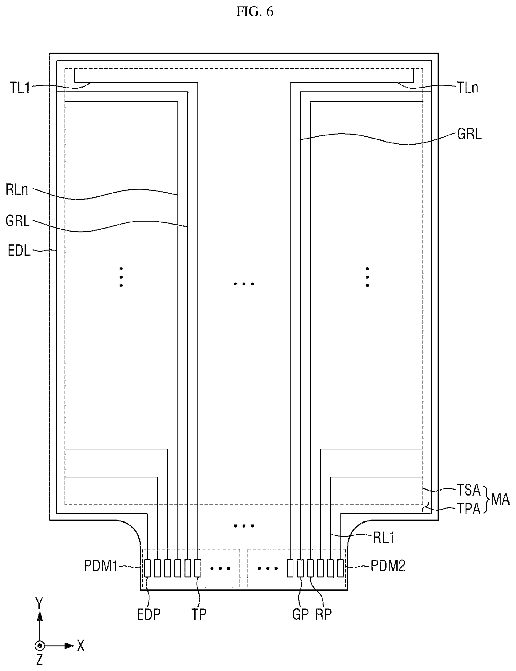 Patent US12314502 Figure 6 – Touch detection device, display device including the same, and method for manufacturing the same