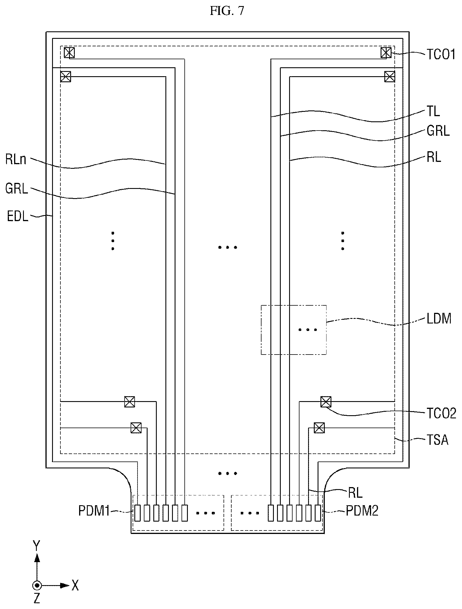 Patent US12314502 Figure 7 – Touch detection device, display device including the same, and method for manufacturing the same