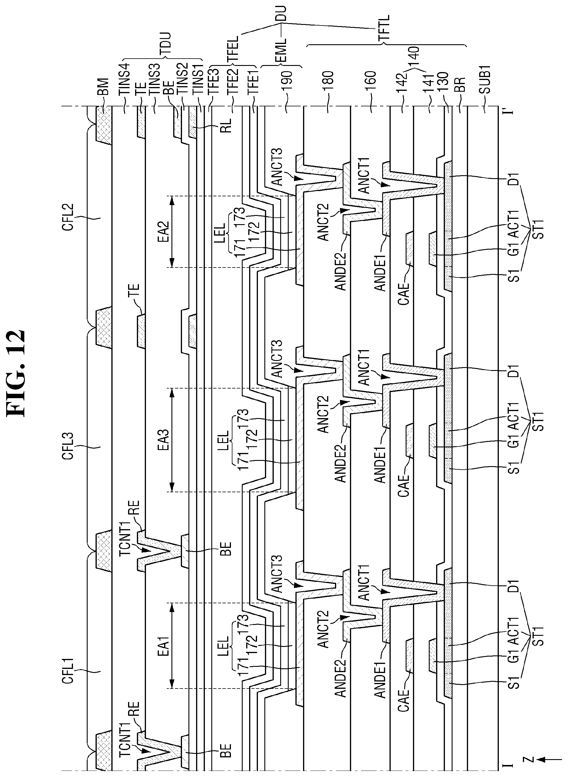 Patent US12314502 Figure 12 – Touch detection device, display device including the same, and method for manufacturing the same