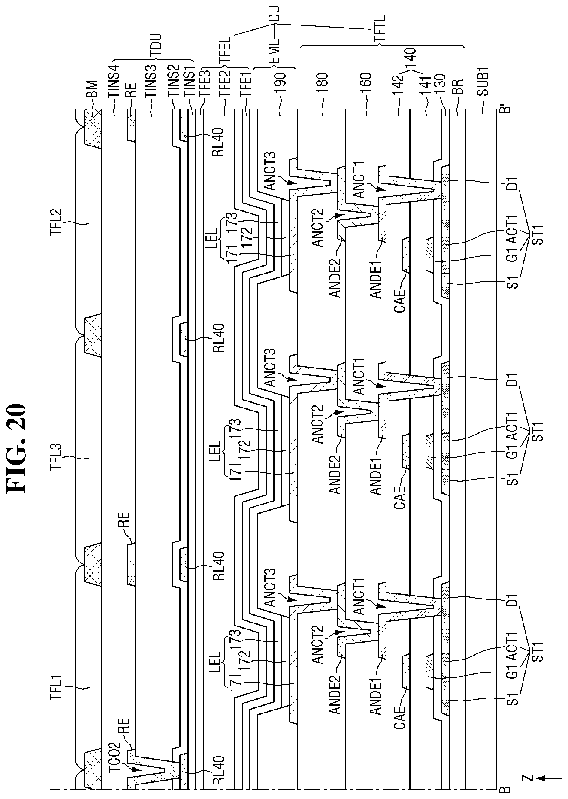 Patent US12314502 Figure 20 – Touch detection device, display device including the same, and method for manufacturing the same
