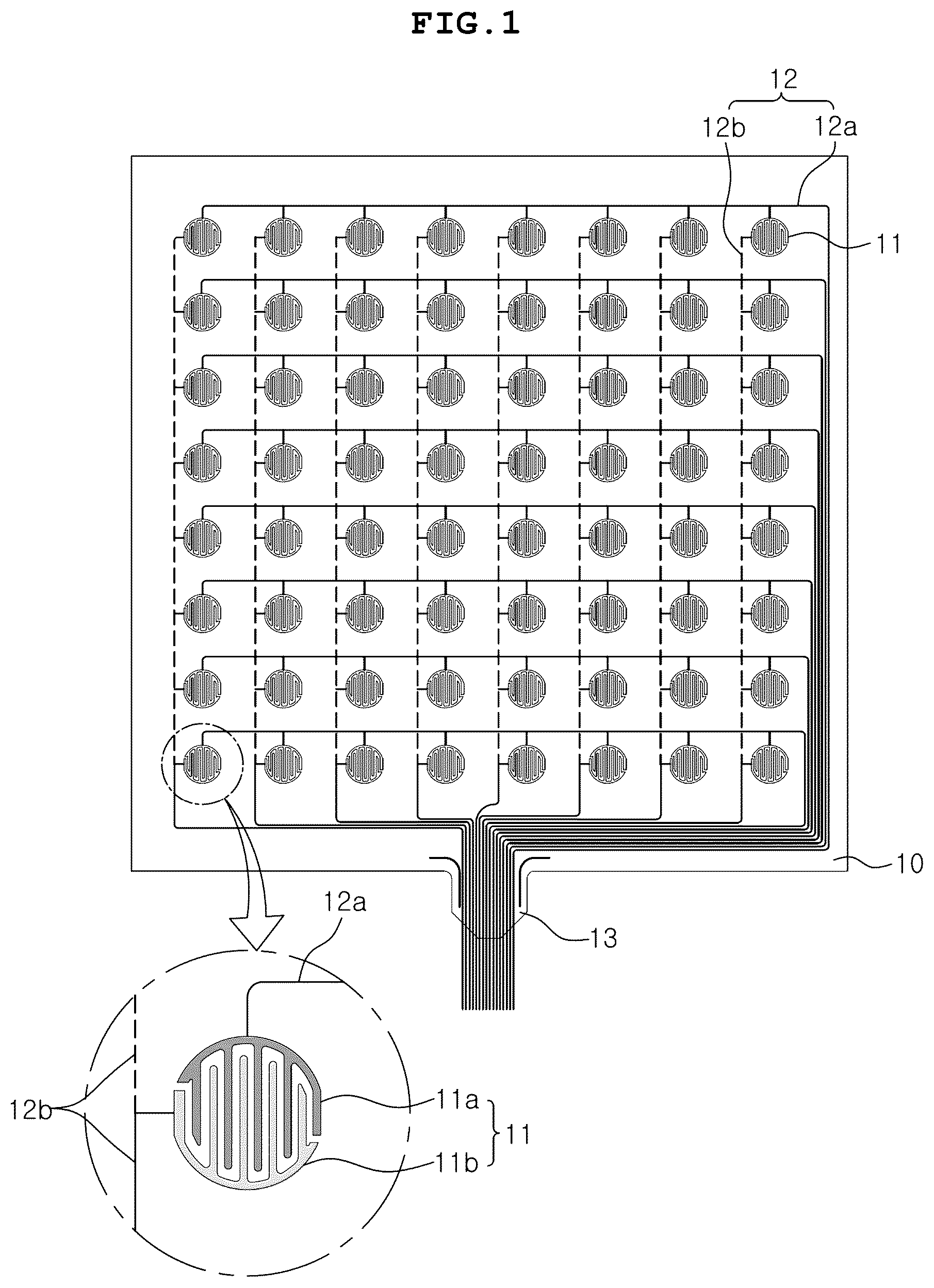 Patent US12314506 Figure 1 – Pressure sensor module comprising at least one sensing electrode facing conductive resistor and apparatus and method for controlling the pressure sensor module