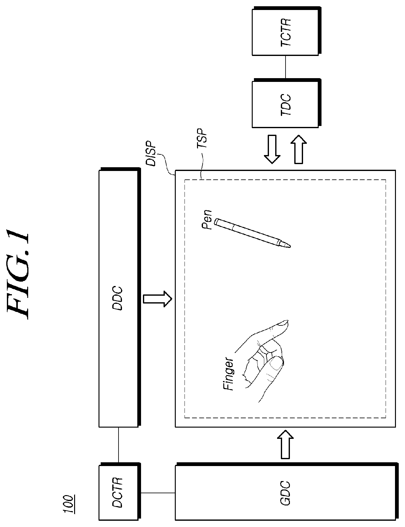 Patent US12314515 Figure 1 – Touch display device