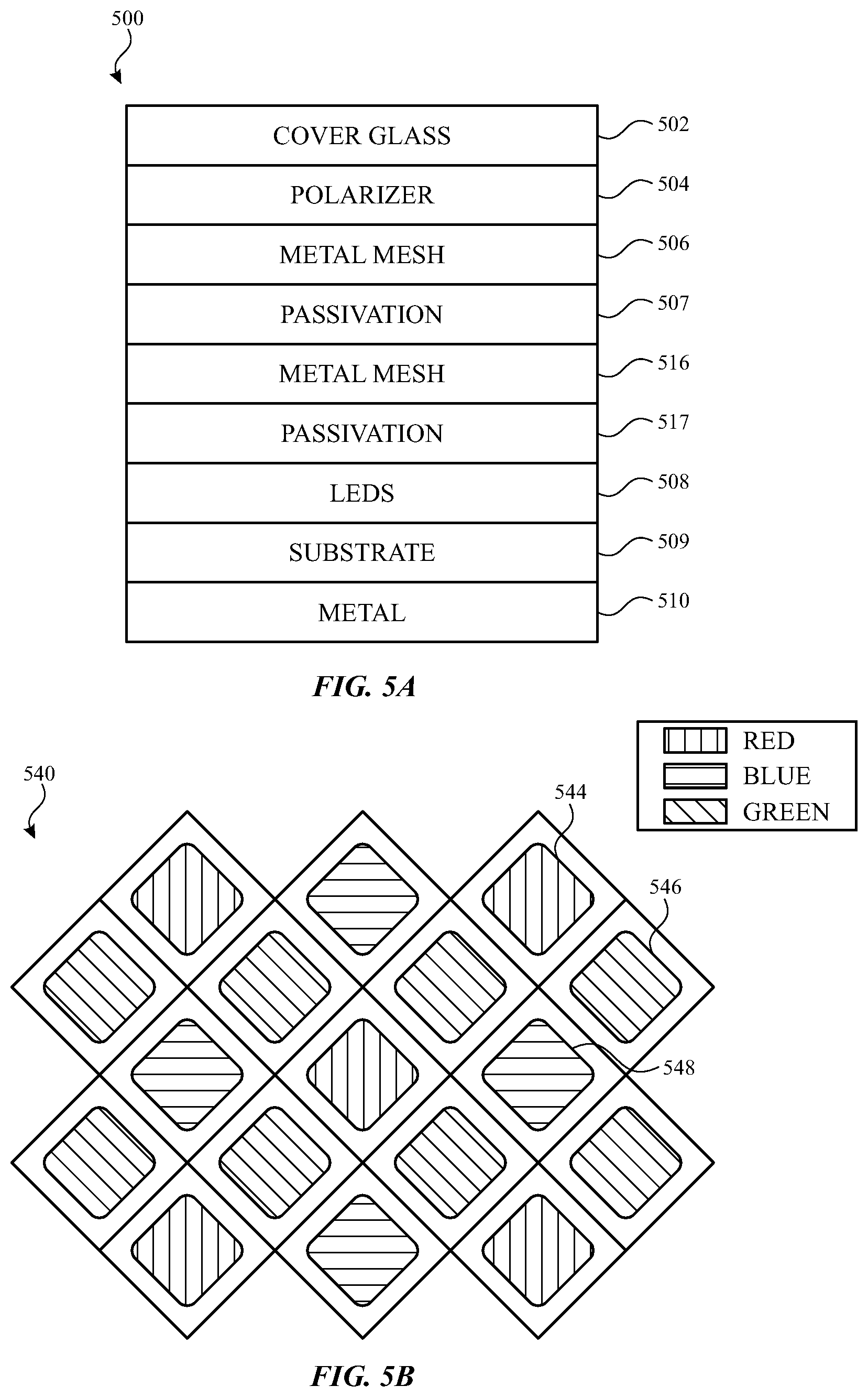 Patent US12314520 Figure 5 – Touch electrode architecture for high-transmittance touch screen