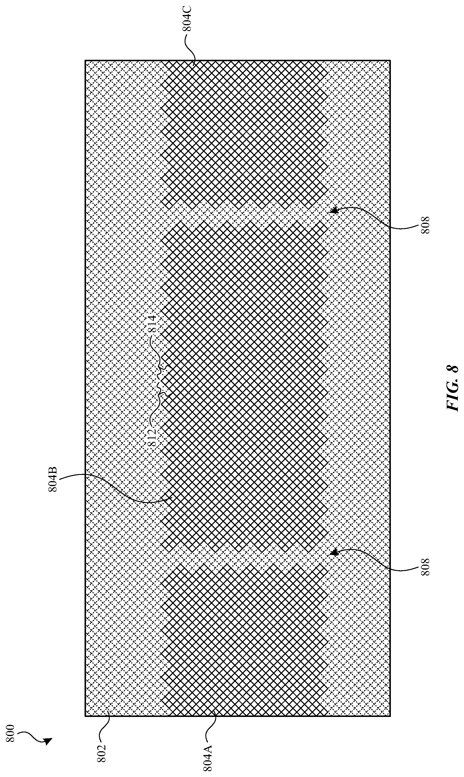Patent US12314520 Figure 8 – Touch electrode architecture for high-transmittance touch screen