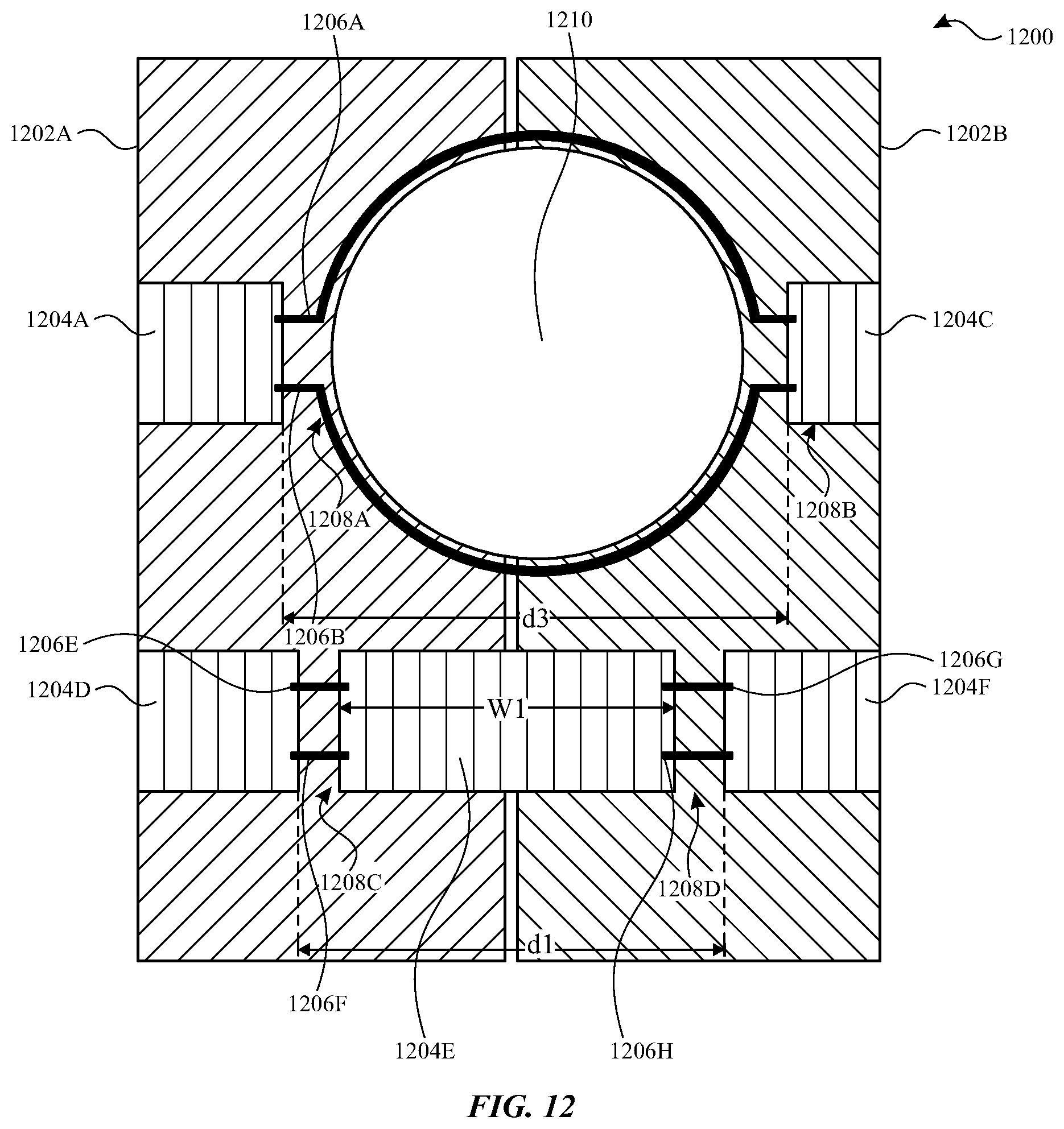 Patent US12314520 Figure 12 – Touch electrode architecture for high-transmittance touch screen