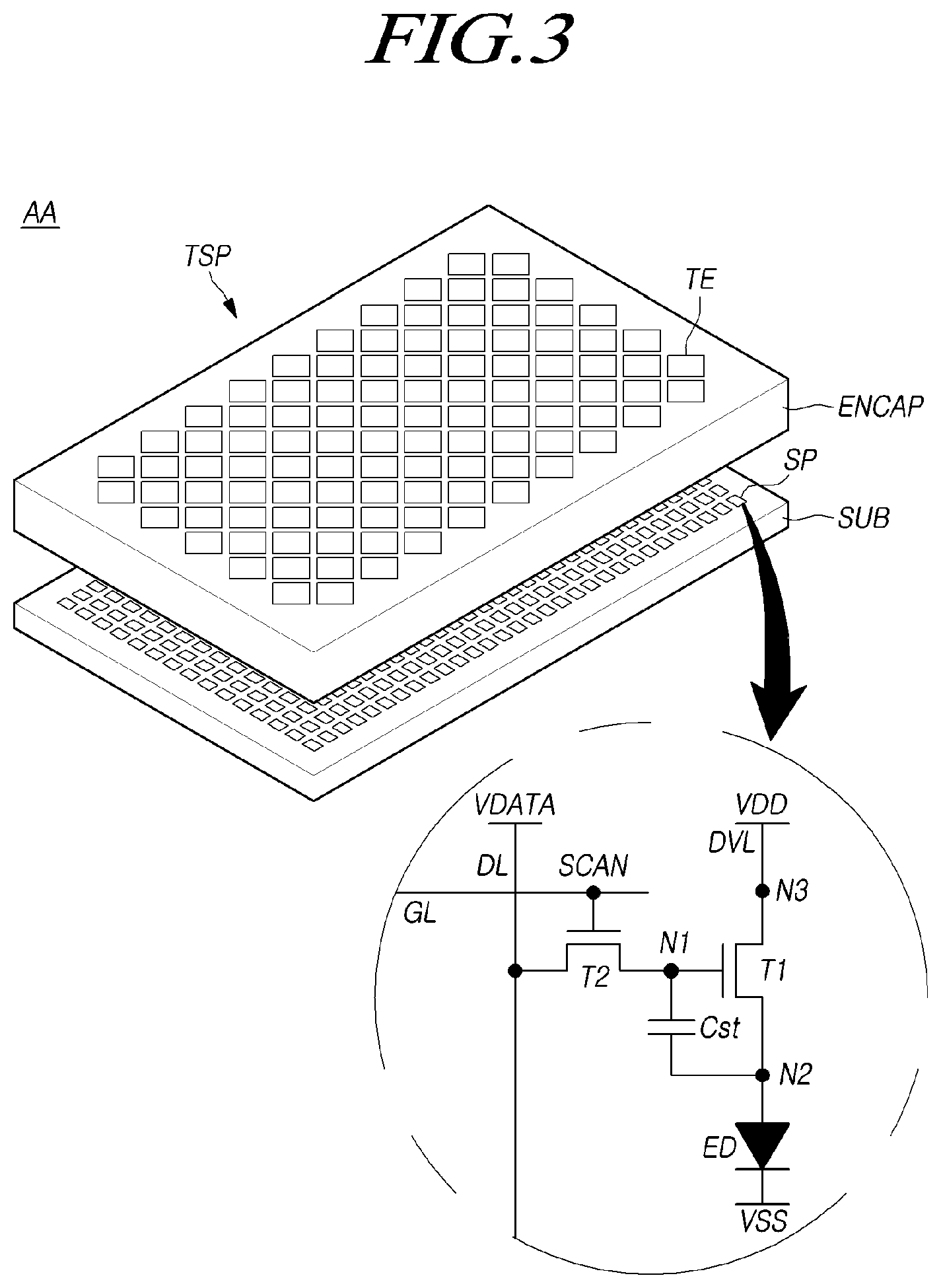 Patent US12314521 Figure 3 – Touch display device