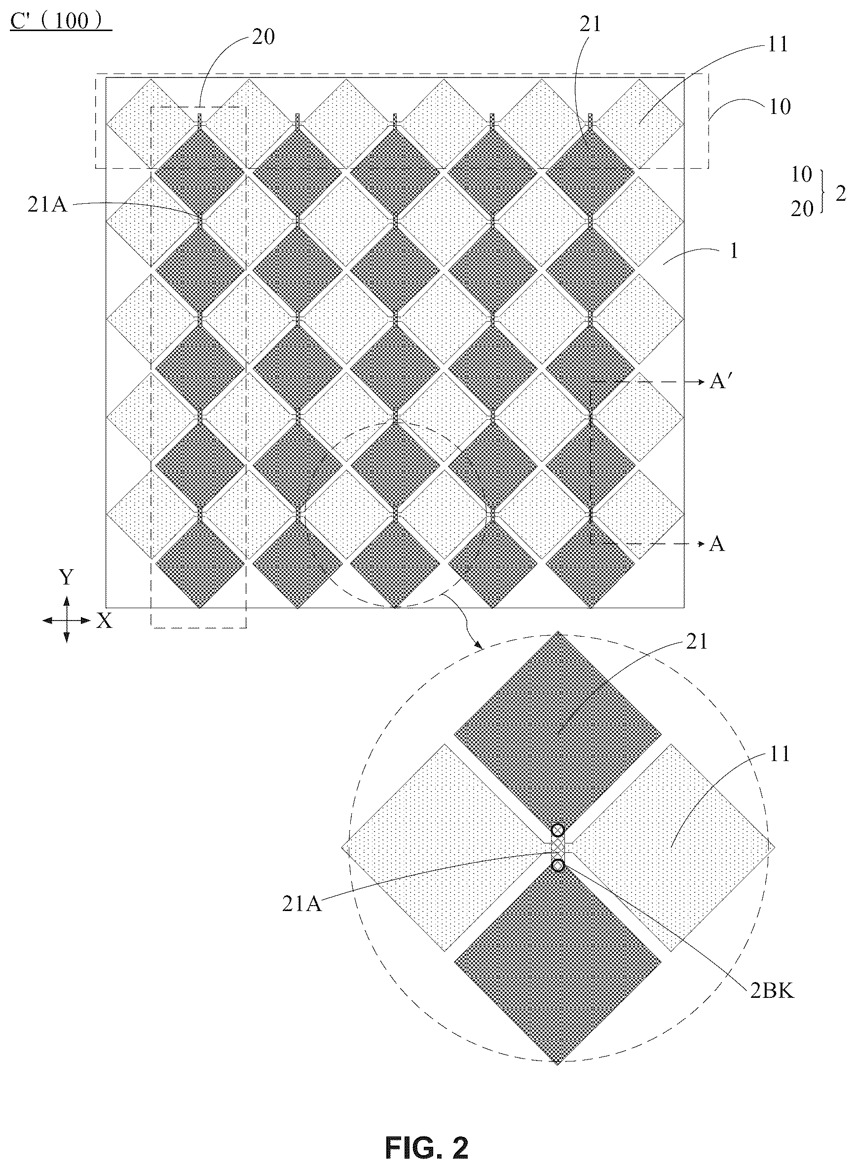 Patent US12314522 Figure 2 – Touch panel and touch display apparatus
