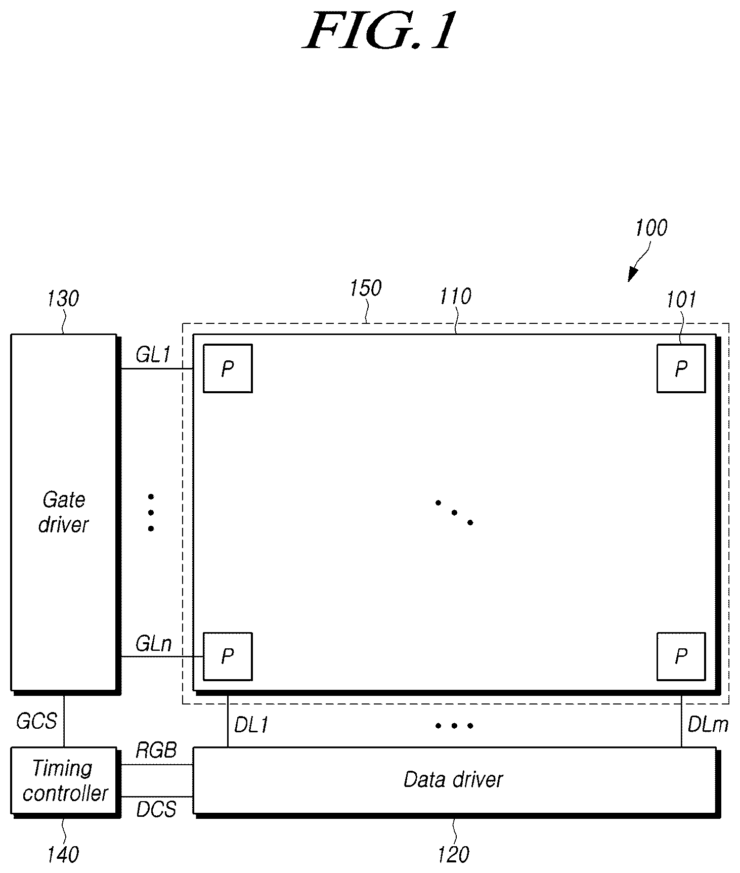 Patent US12314525 Figure 1 – Display device including touch sensor