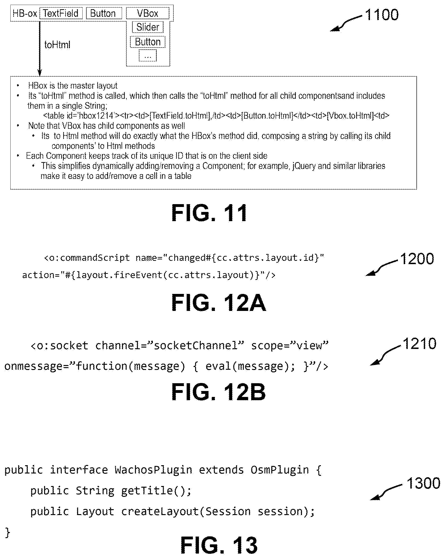 Patent US12314532 Figure 13 – Web application of component-based HMTL originating on server