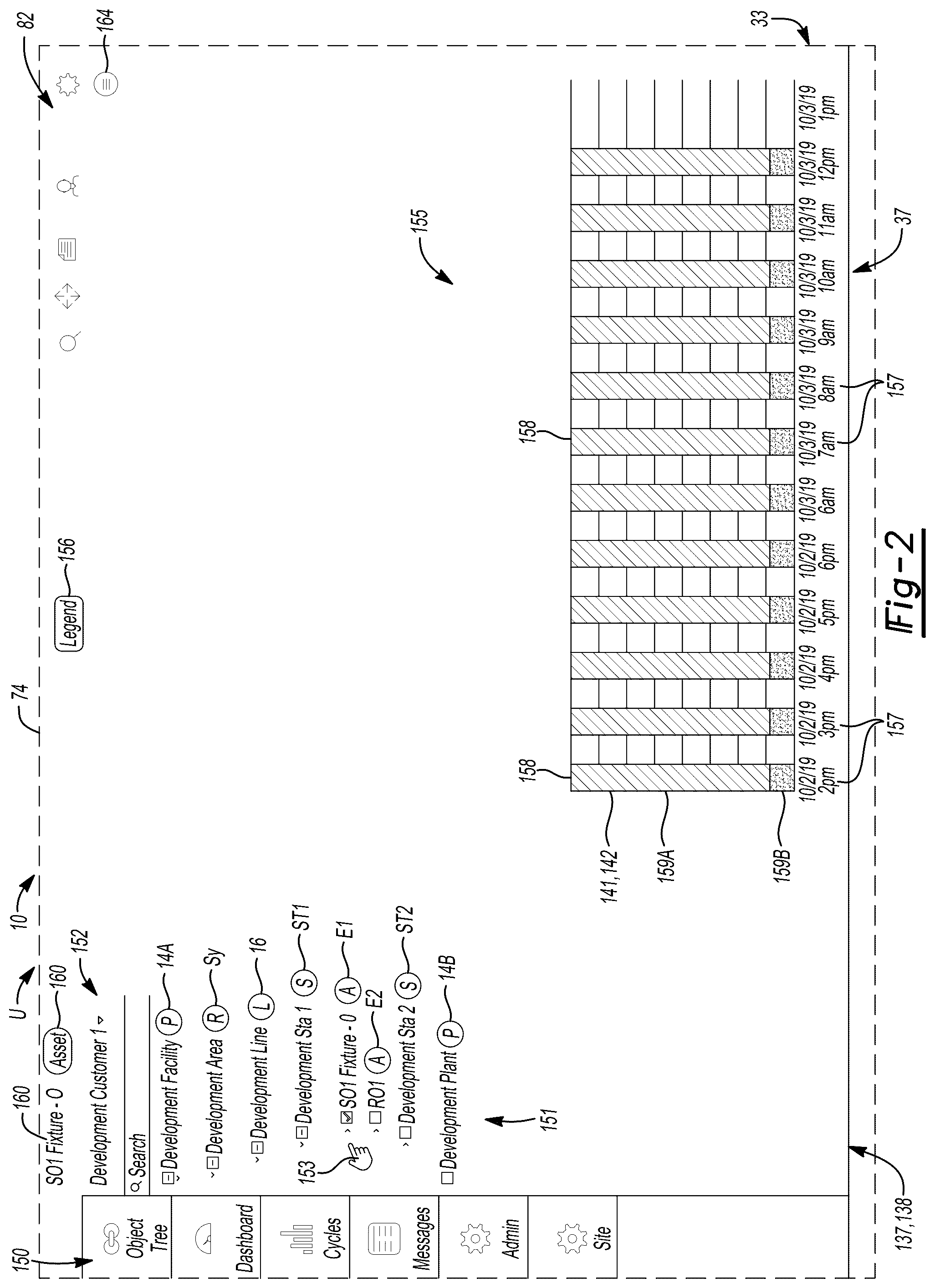 Patent US12314534 Figure 2 – Automation management interface with multiple asset display