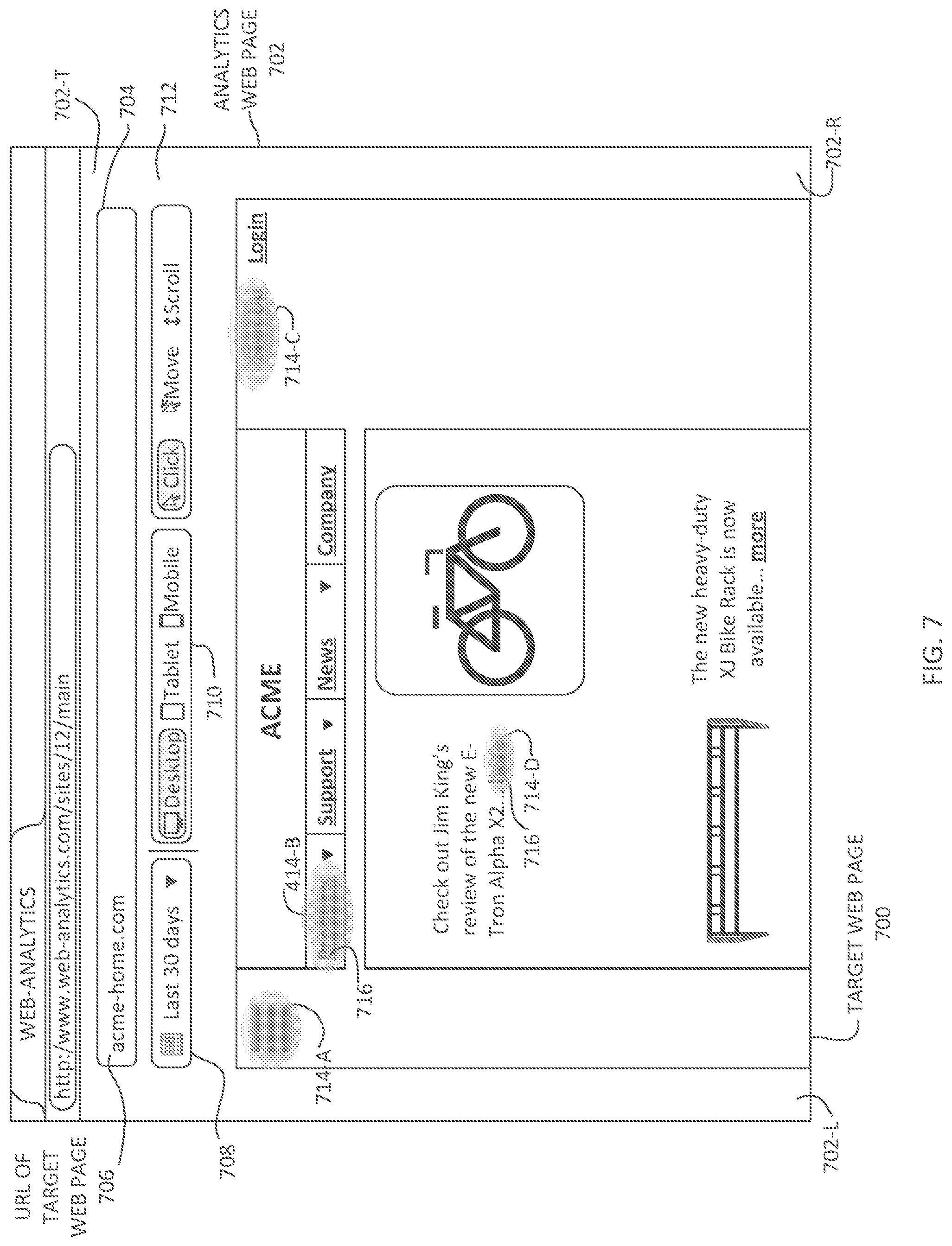 Patent US12314538 Figure 7 – Interactive heatmaps for websites