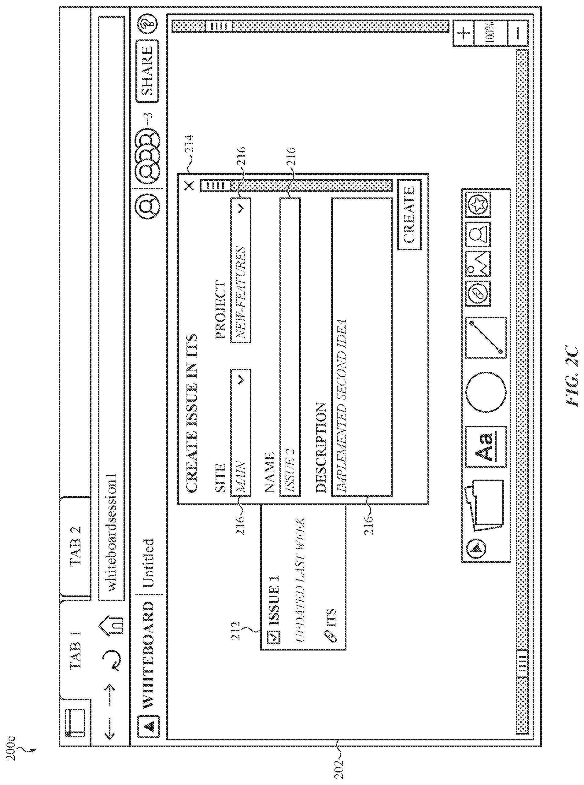 Patent US12314543 Figure 4 – Virtual whiteboarding application for visualizing and organizing issues from an issue tracking system