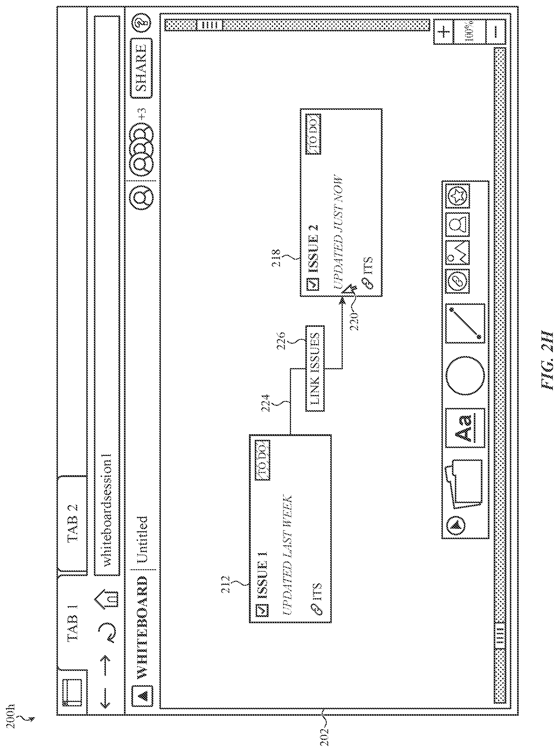 Patent US12314543 Figure 9 – Virtual whiteboarding application for visualizing and organizing issues from an issue tracking system