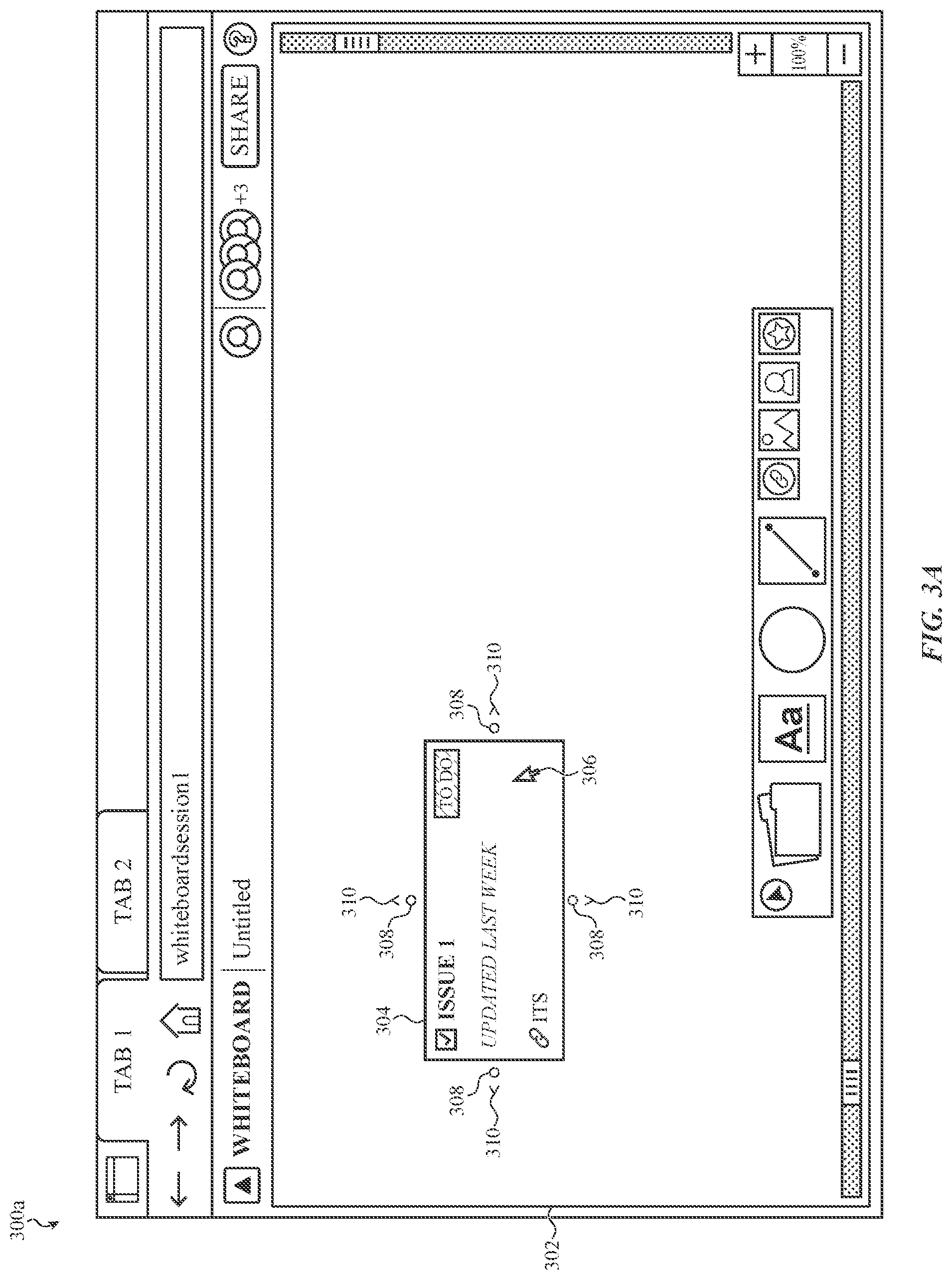 Patent US12314543 Figure 13 – Virtual whiteboarding application for visualizing and organizing issues from an issue tracking system