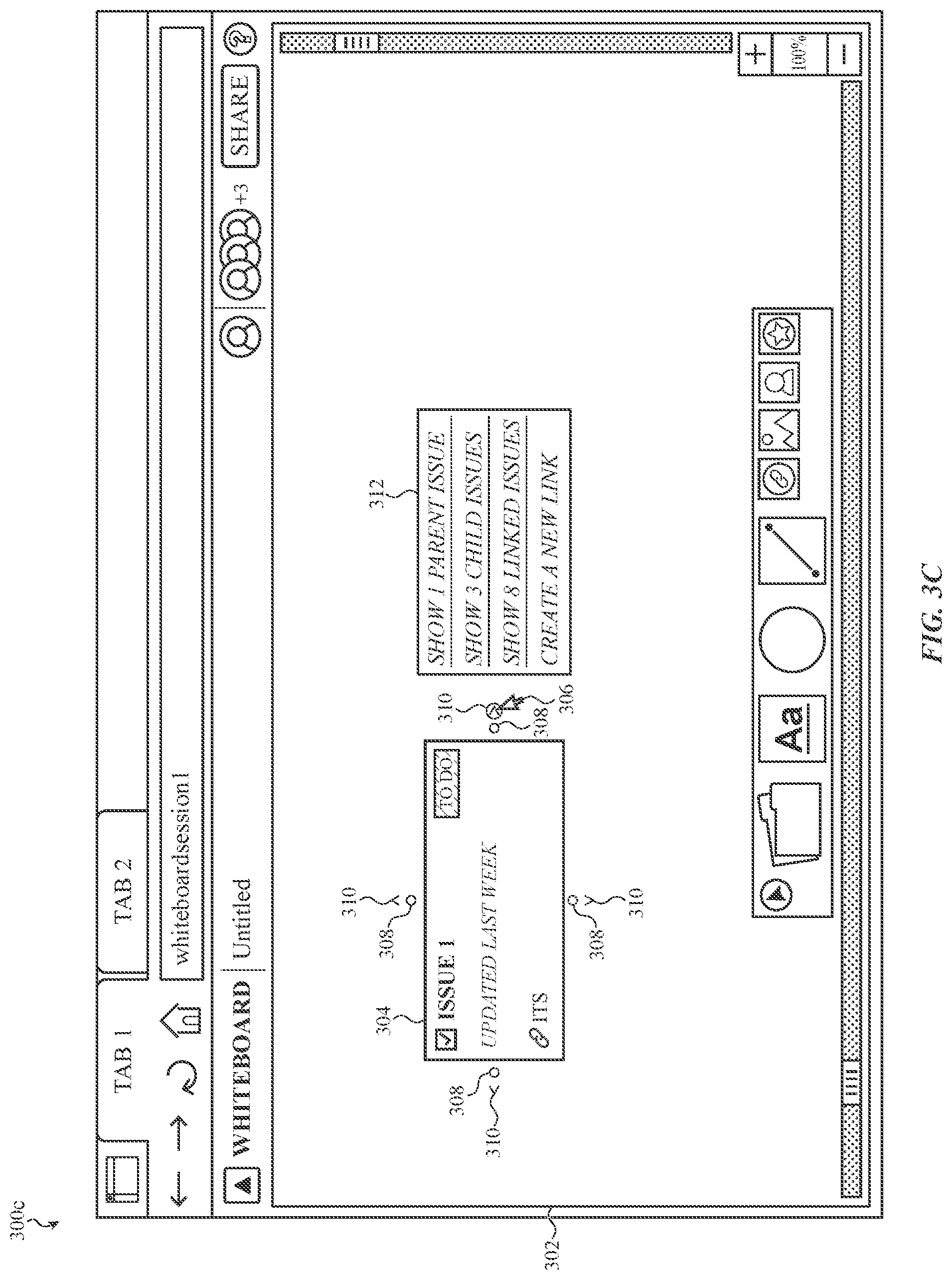 Patent US12314543 Figure 15 – Virtual whiteboarding application for visualizing and organizing issues from an issue tracking system