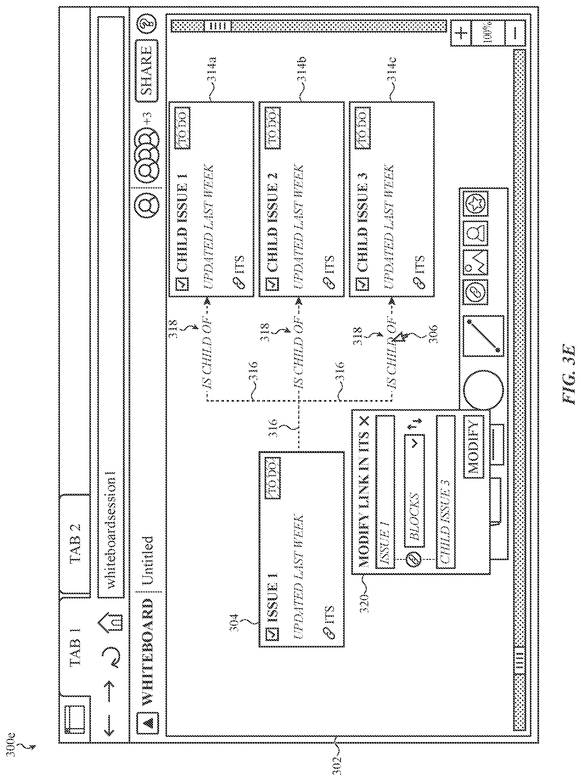 Patent US12314543 Figure 17 – Virtual whiteboarding application for visualizing and organizing issues from an issue tracking system