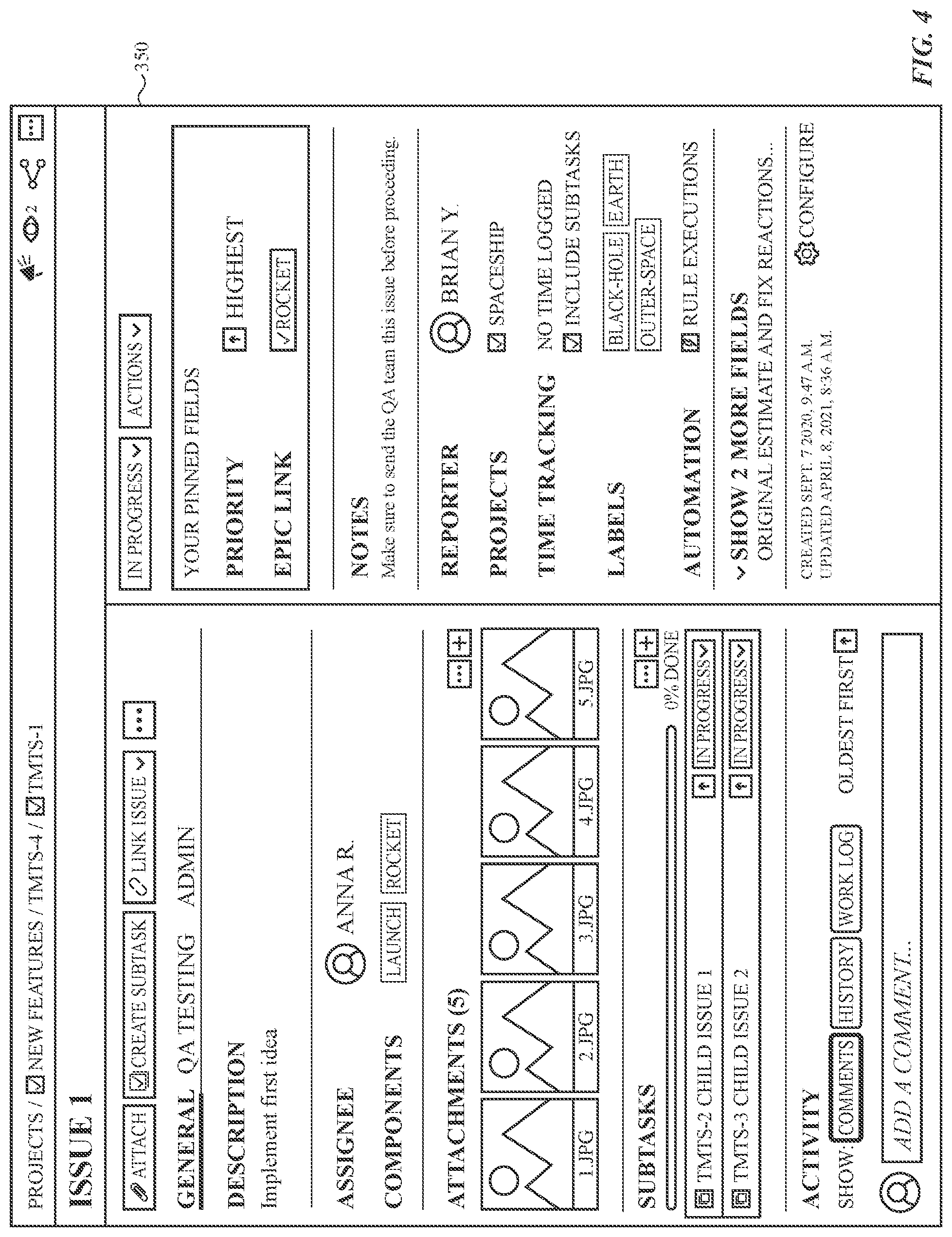 Patent US12314543 Figure 19 – Virtual whiteboarding application for visualizing and organizing issues from an issue tracking system