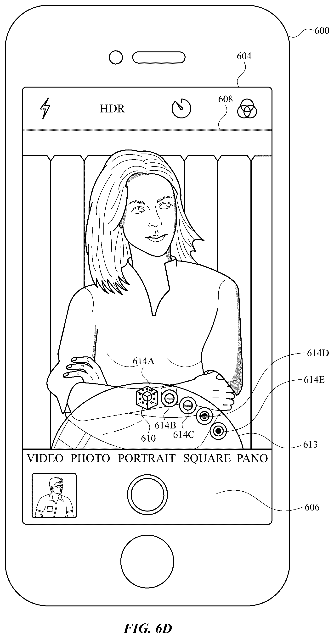 Patent US12314553 Figure 18 – User interface camera effects