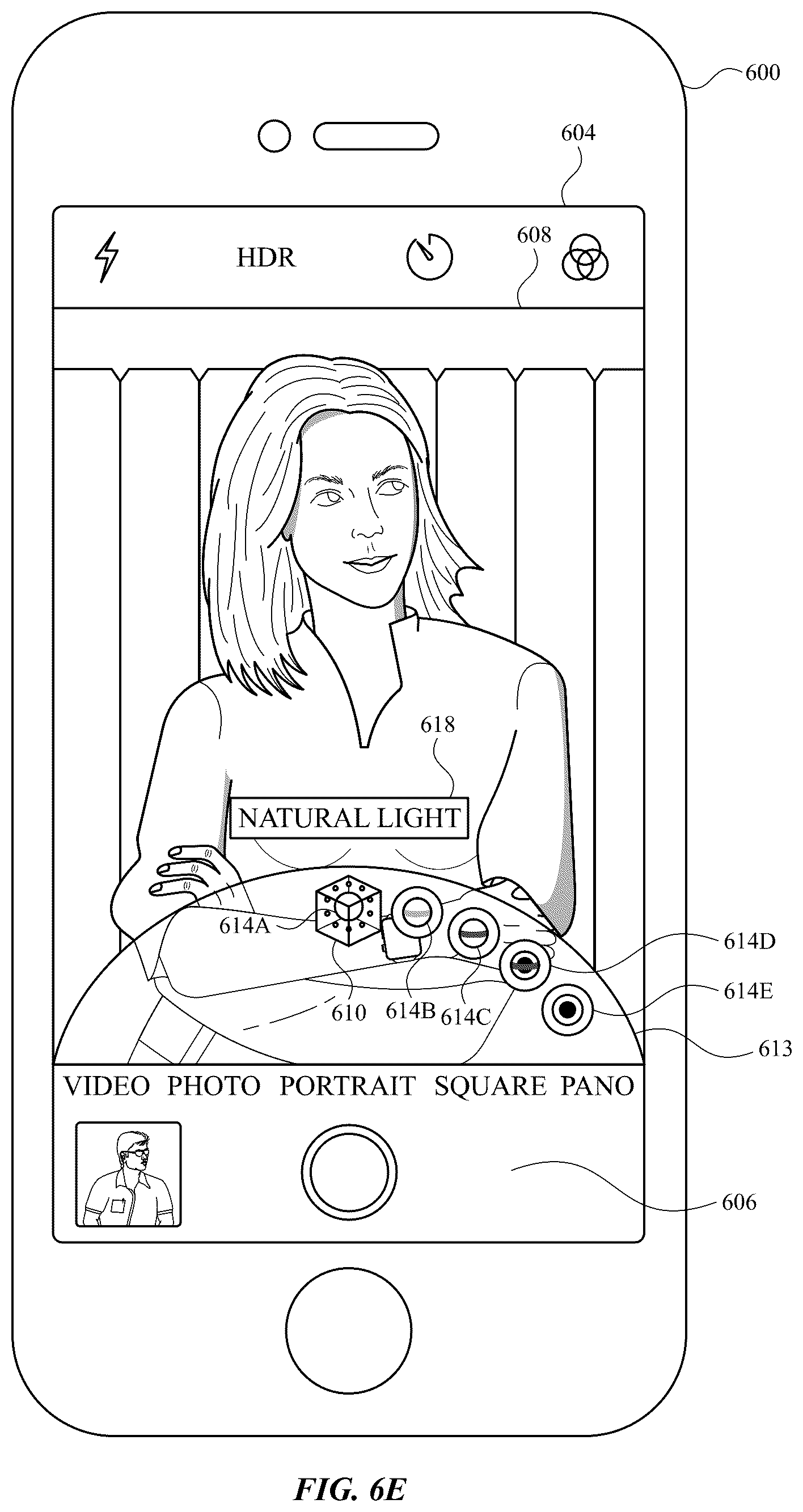 Patent US12314553 Figure 19 – User interface camera effects