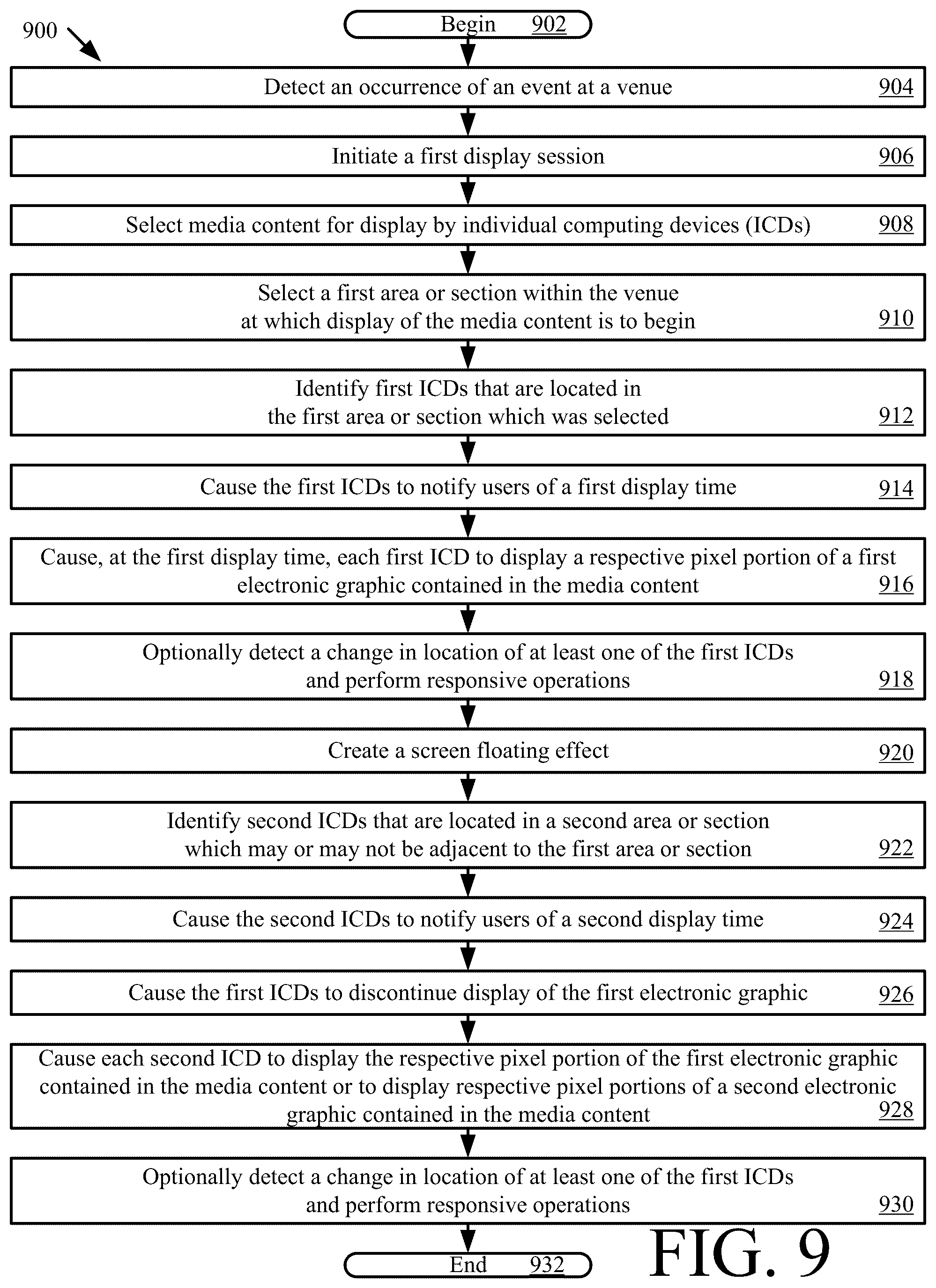 Patent US12314622 Figure 11 – Stadium display system