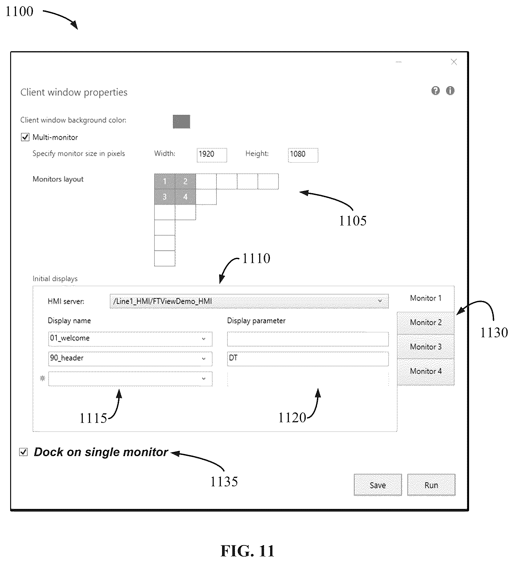 Patent US12314625 Figure 11 – Systems and methods of controlling docking for graphic displays within a multi-display HMI environment for industrial systems