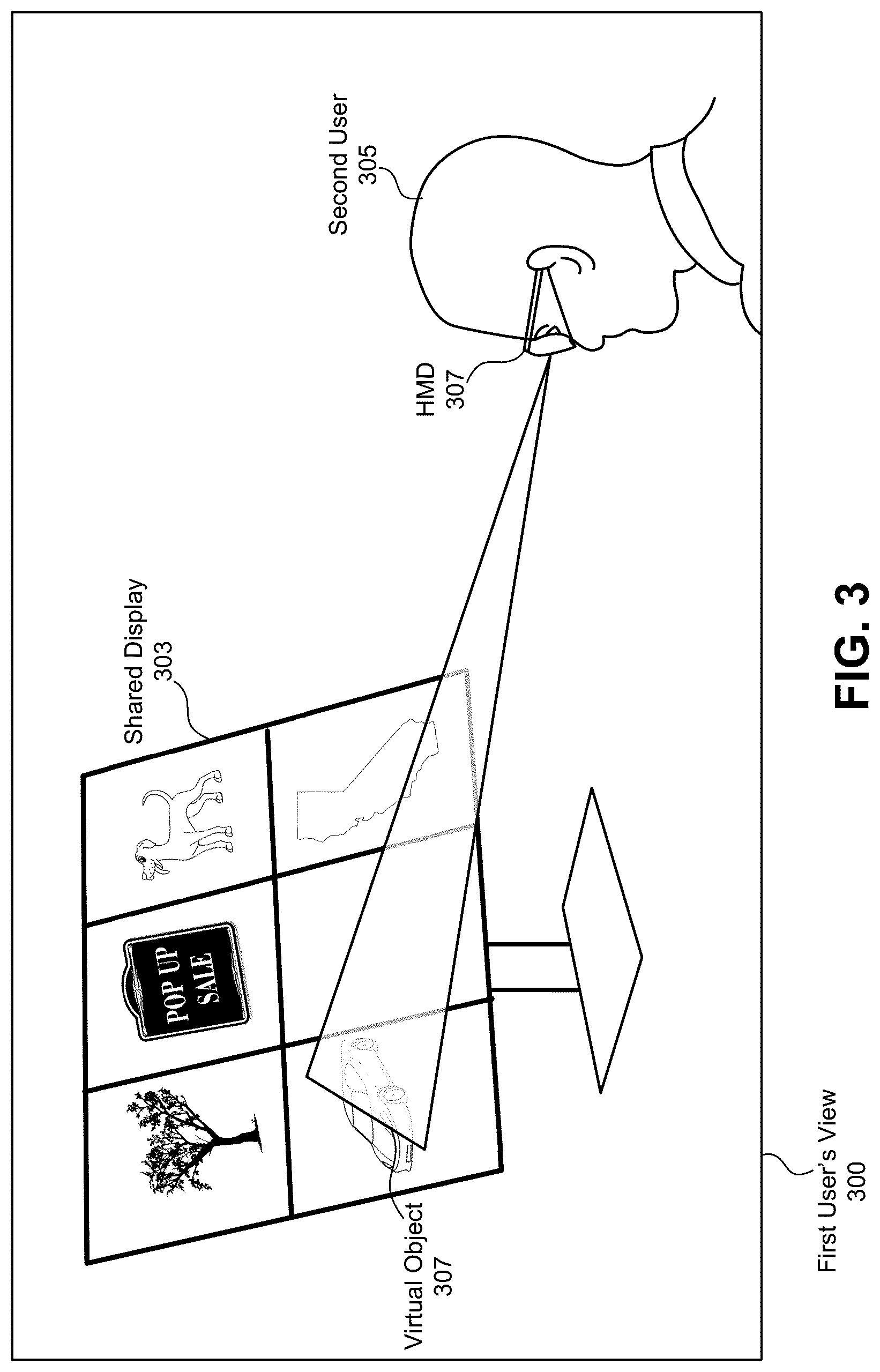 Patent US12314627 Figure 4 – Collaborative workspace using head-mounted displays