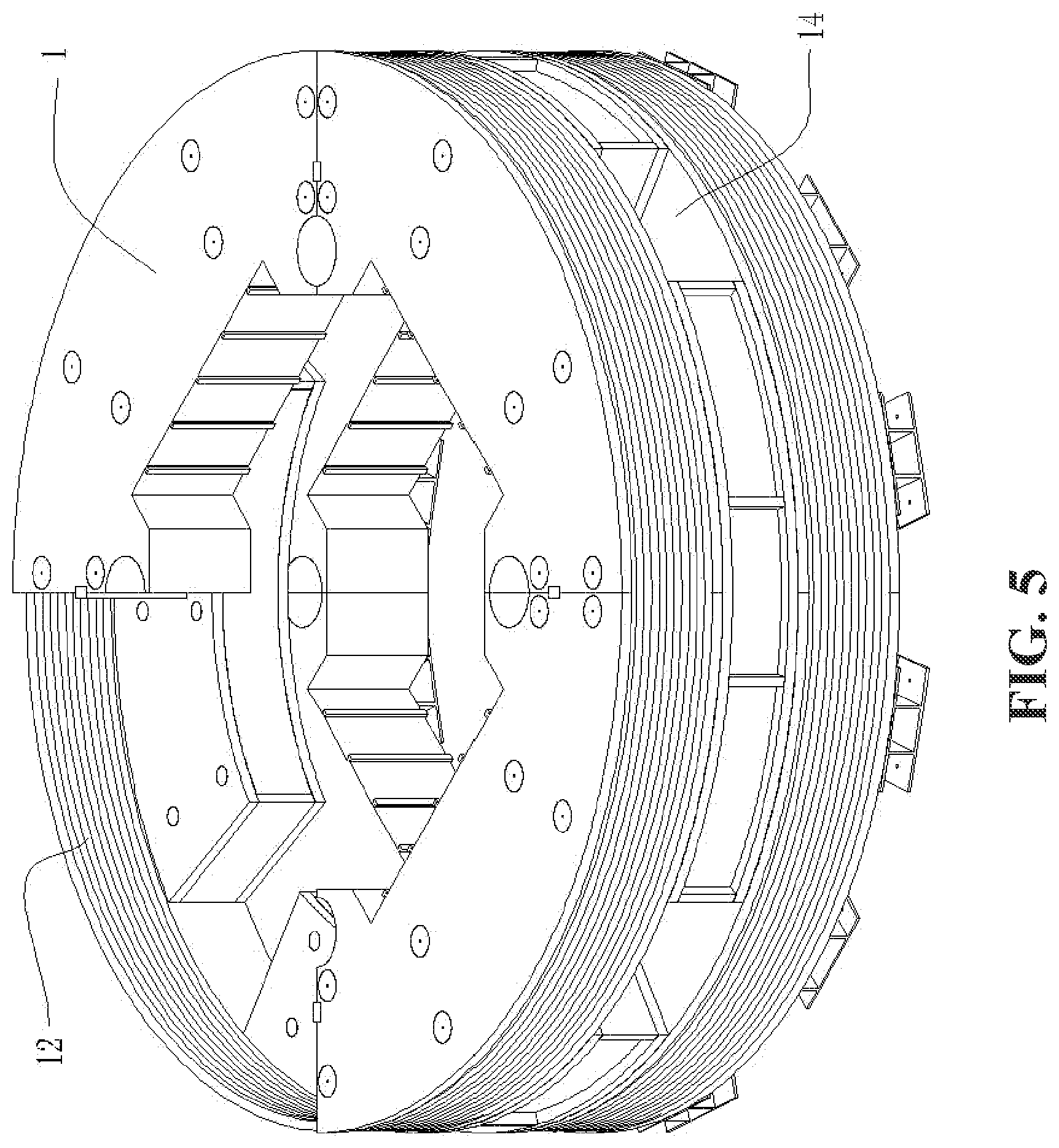 Patent US12314636 Figure 5 – Three-dimensional loading structure of ultra-large physical simulation facility for deep engineering disasters