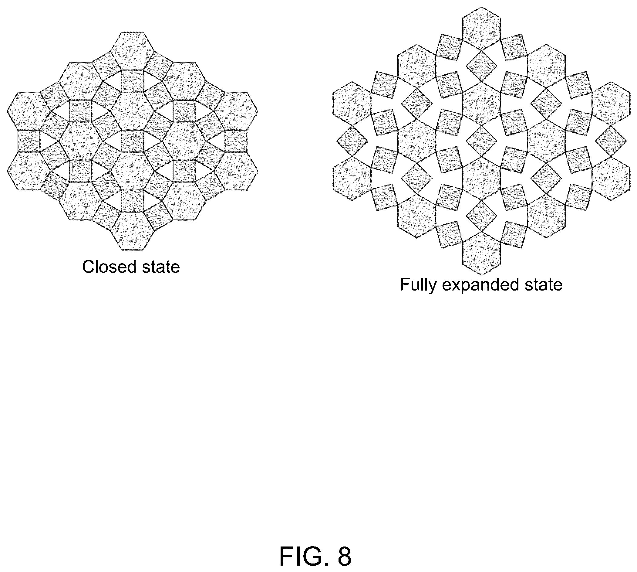 Patent US12314637 Figure 8 – Method for generating planar expandable structure by adding hinged points and hinged rods