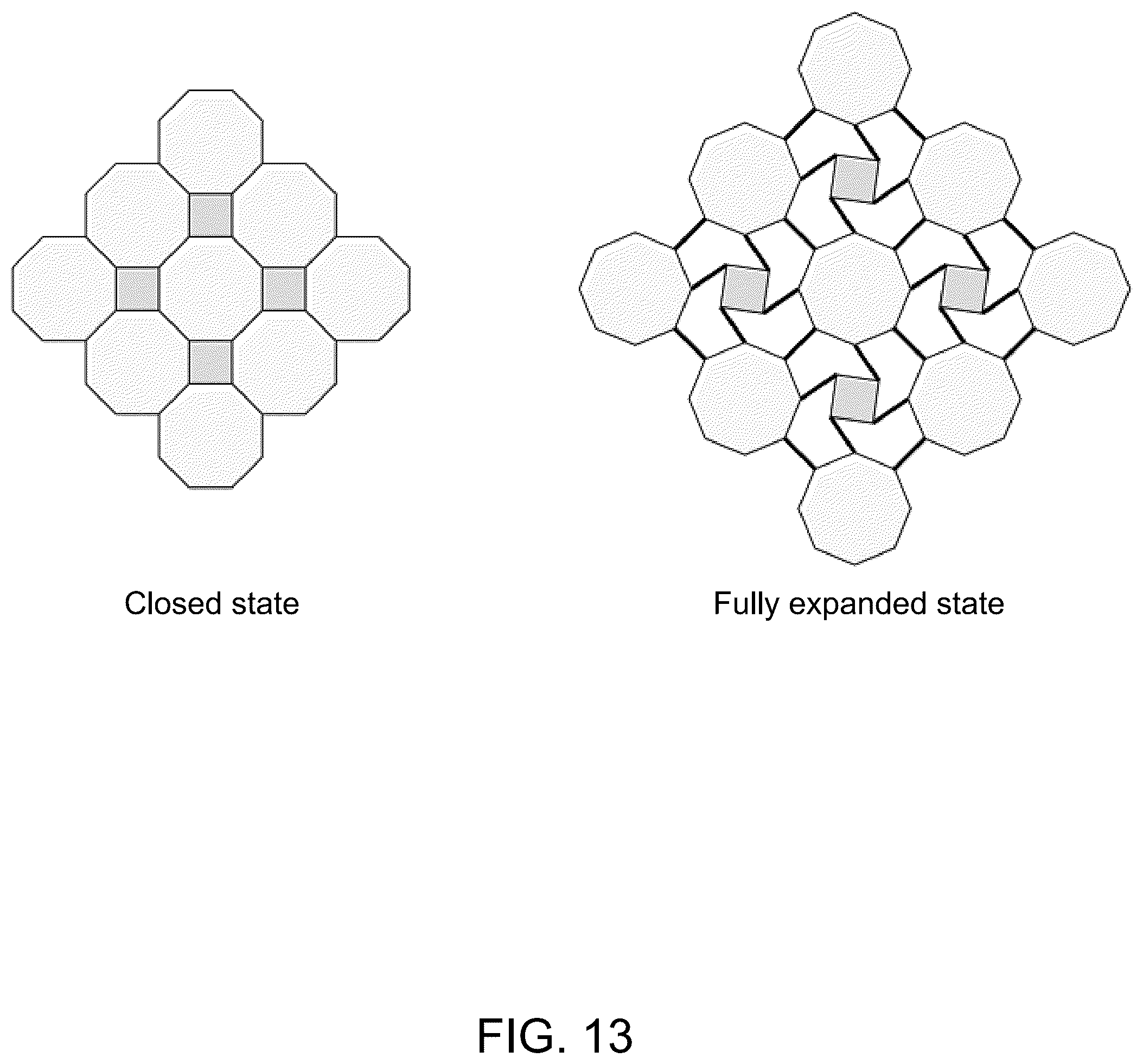 Patent US12314637 Figure 13 – Method for generating planar expandable structure by adding hinged points and hinged rods