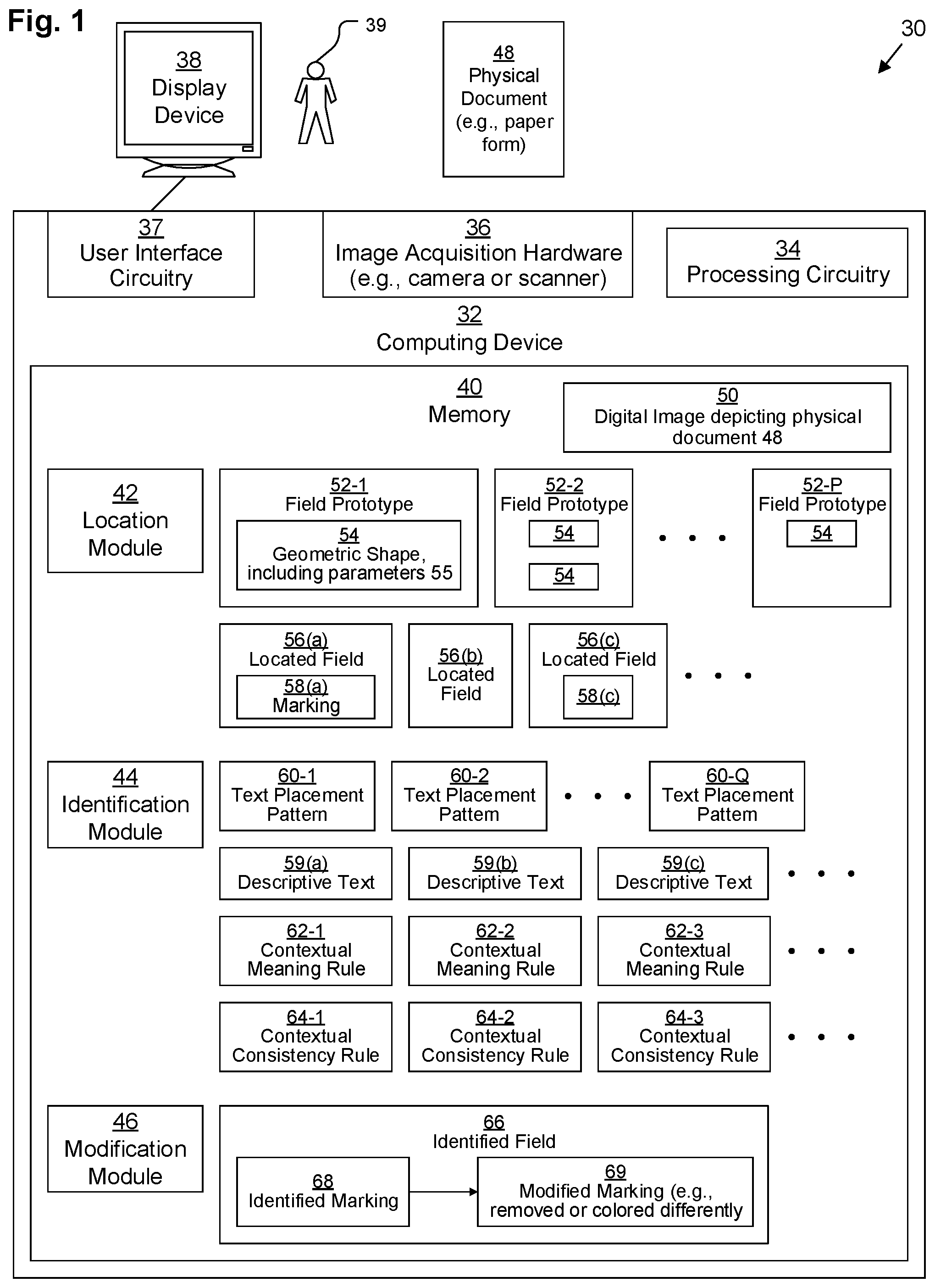 Patent US12314657 Figure 1 – Techniques for modifying markings on a digitized document
