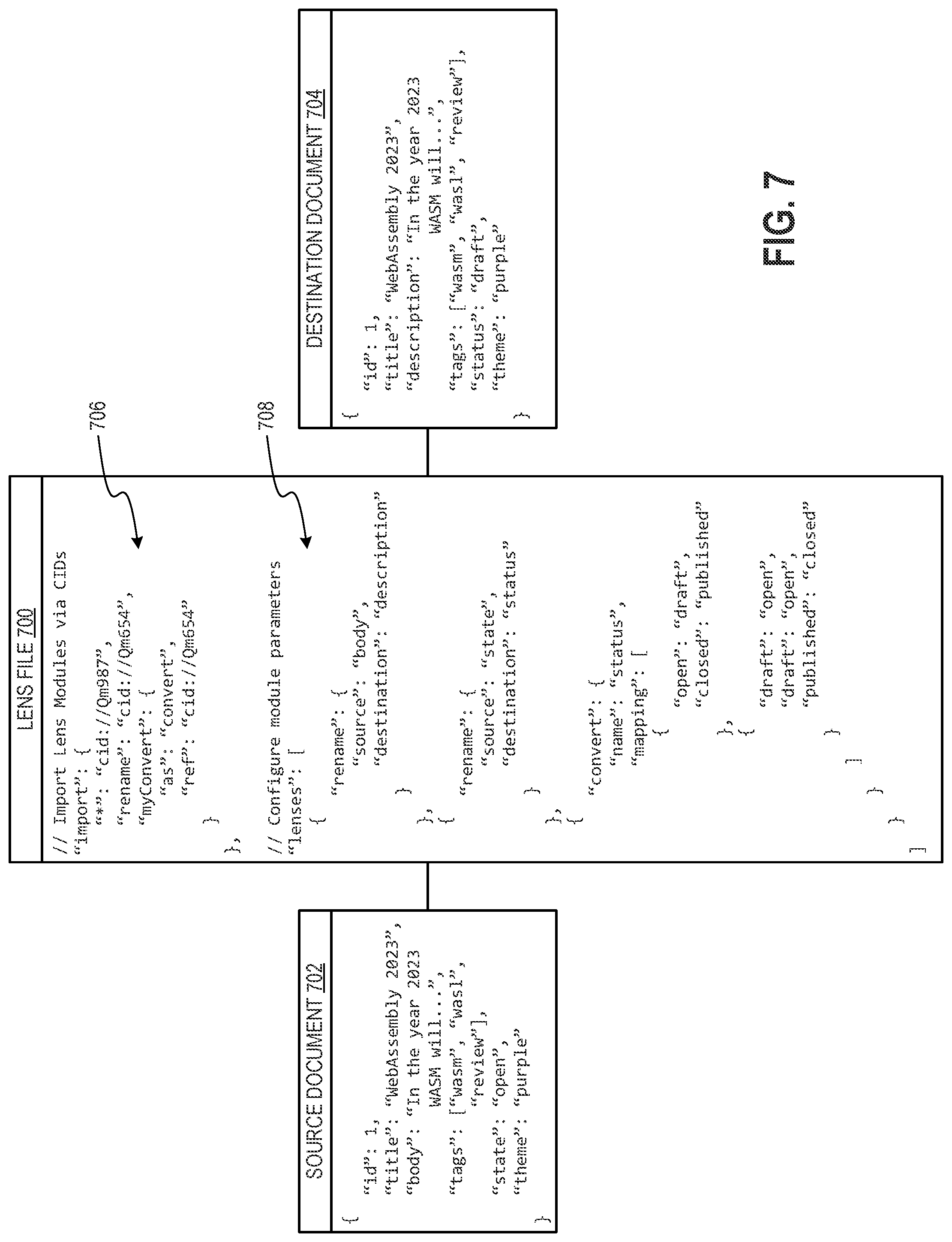 Patent US12314747 Figure 6 – Lenses with portable binary code