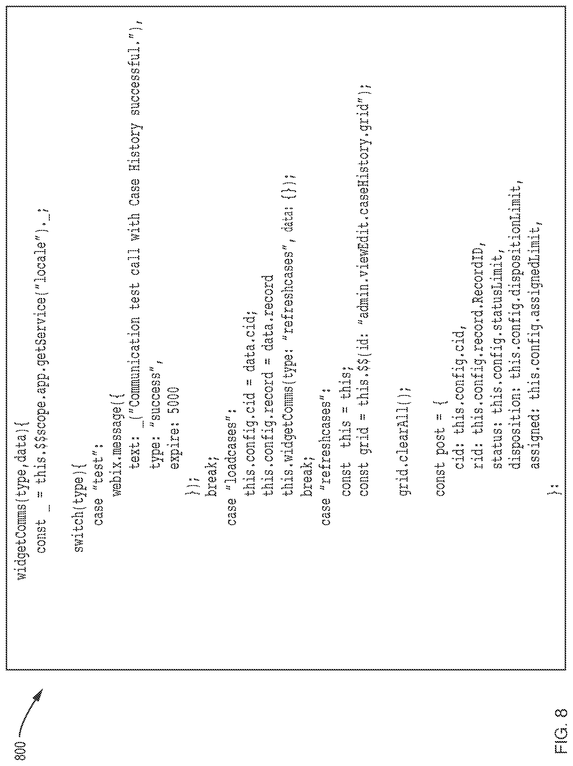 Patent US12314779 Figure 8 – Graphical user interface for designing inter-process communication