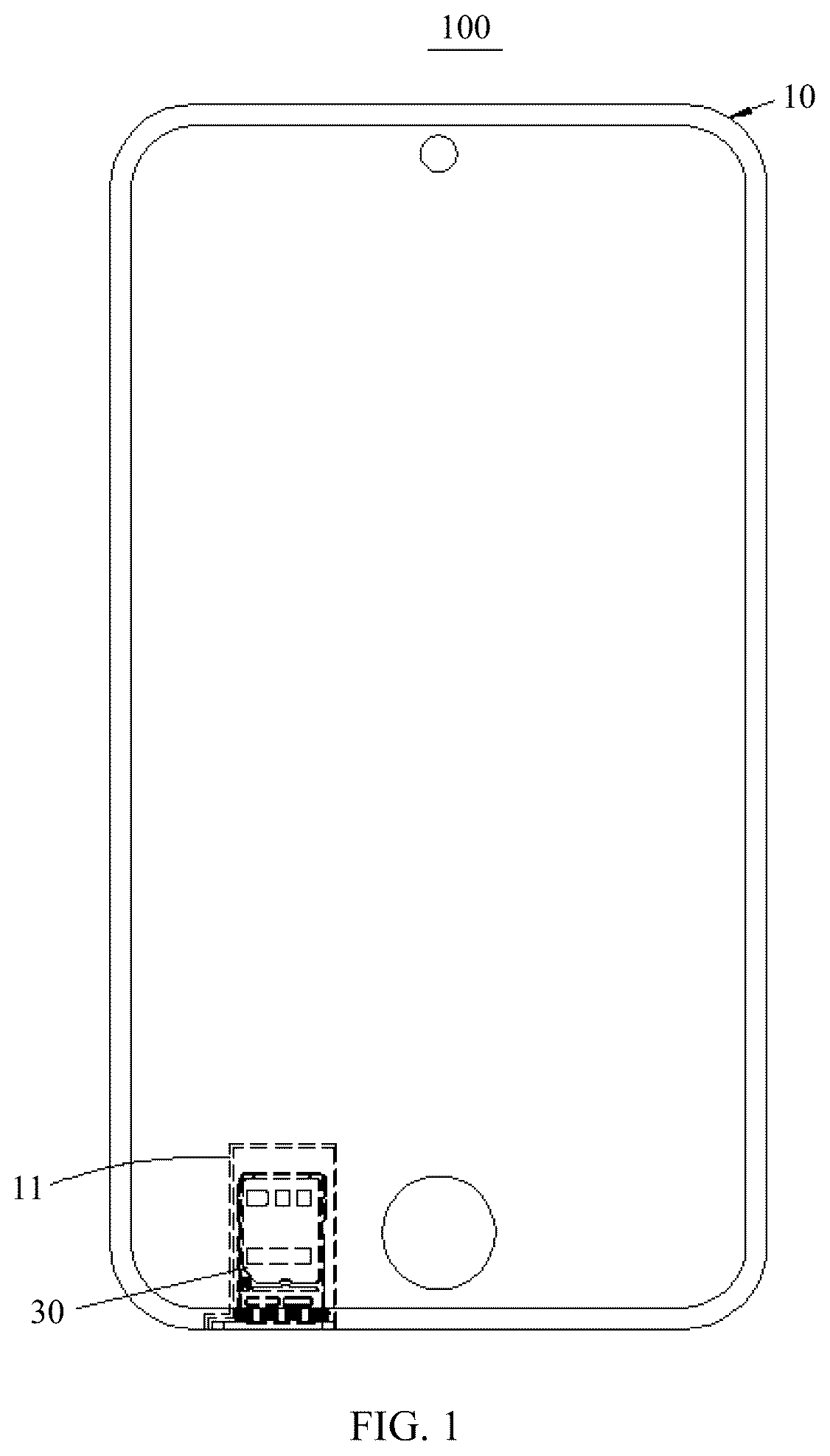 Patent US12314797 Figure 1 – Single-card holder, electronic device, and card holder recognition method