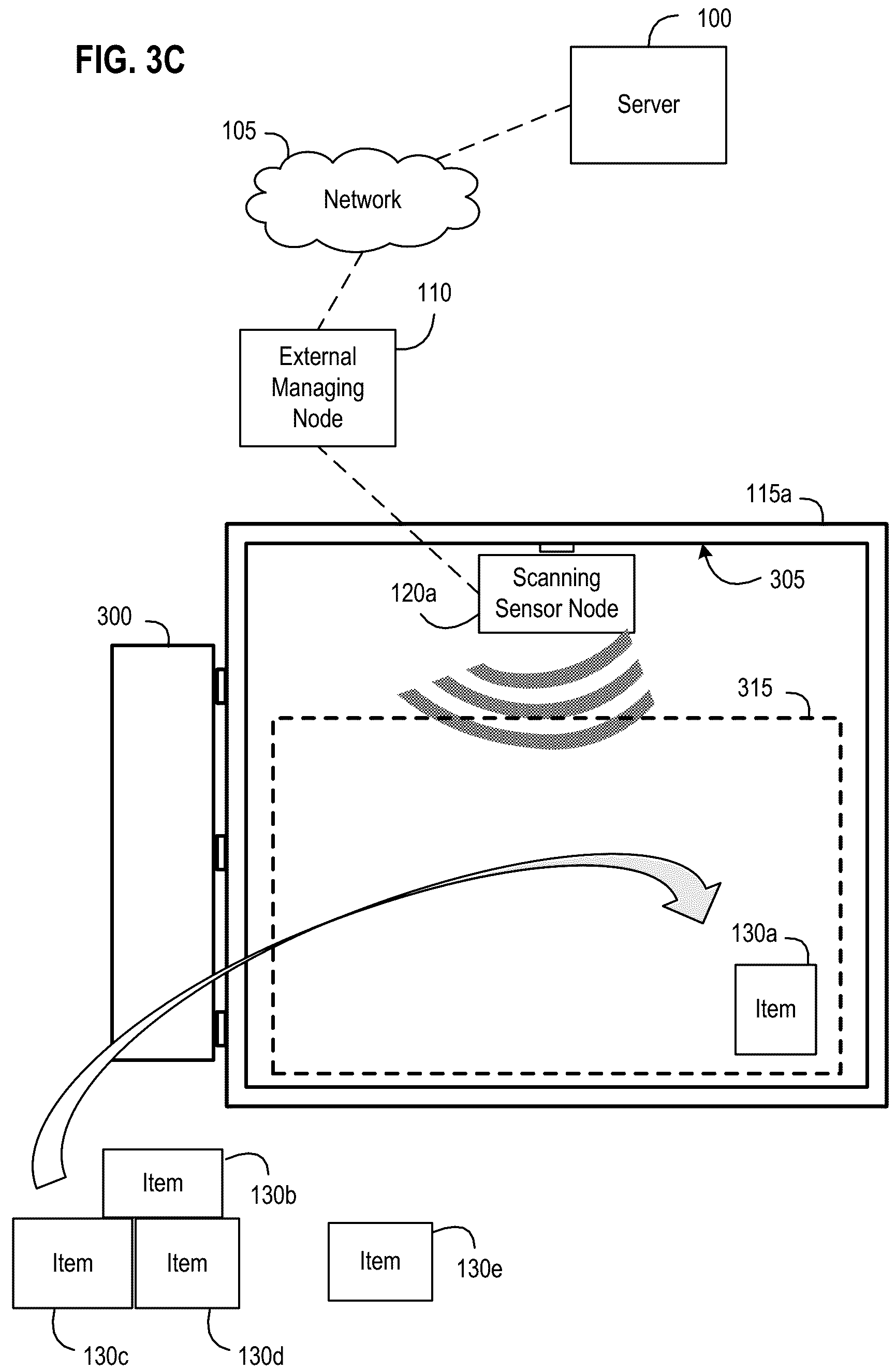 Patent US12314799 Figure 5 – Systems, apparatus, and methods for quantifying space within a container using a removable scanning sensor node