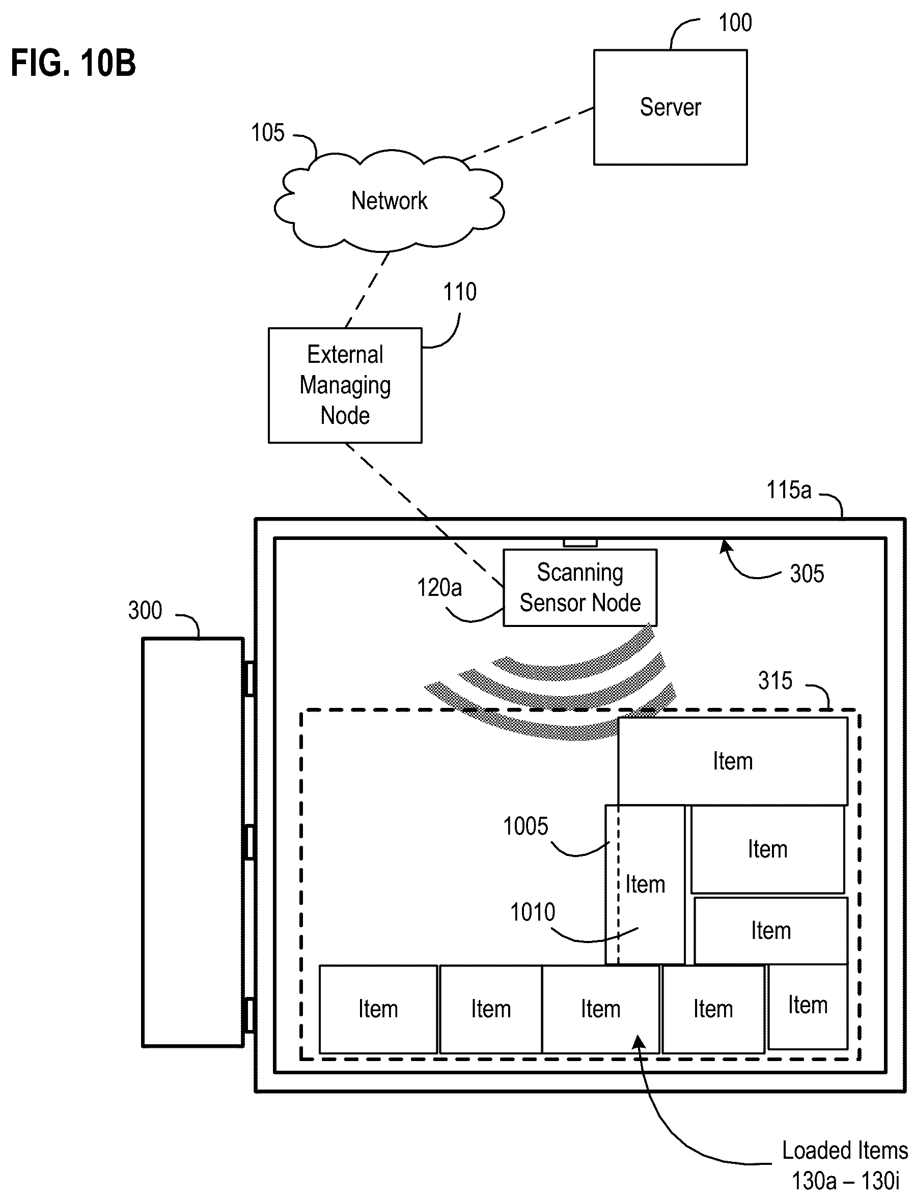 Patent US12314799 Figure 17 – Systems, apparatus, and methods for quantifying space within a container using a removable scanning sensor node