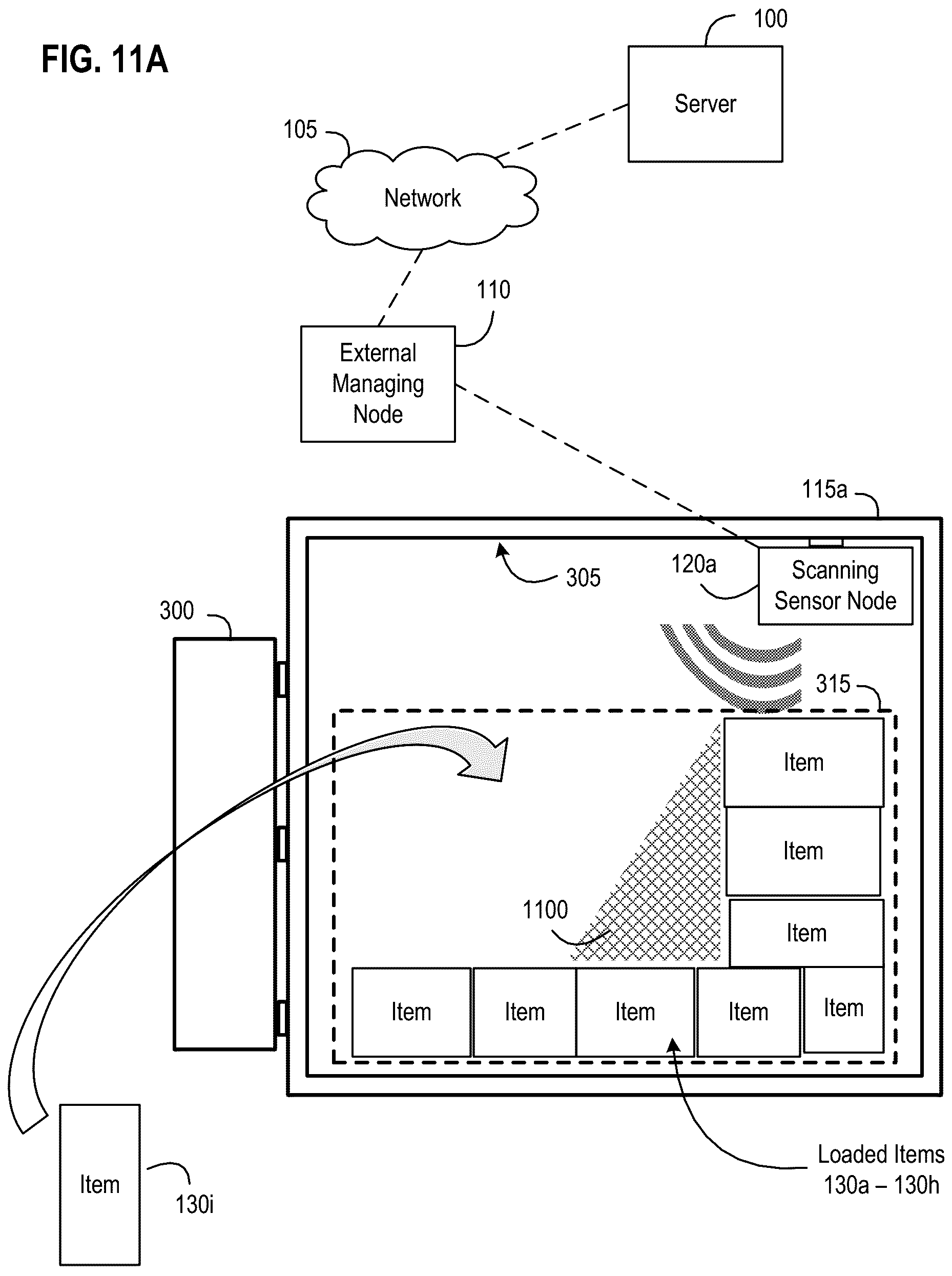 Patent US12314799 Figure 18 – Systems, apparatus, and methods for quantifying space within a container using a removable scanning sensor node