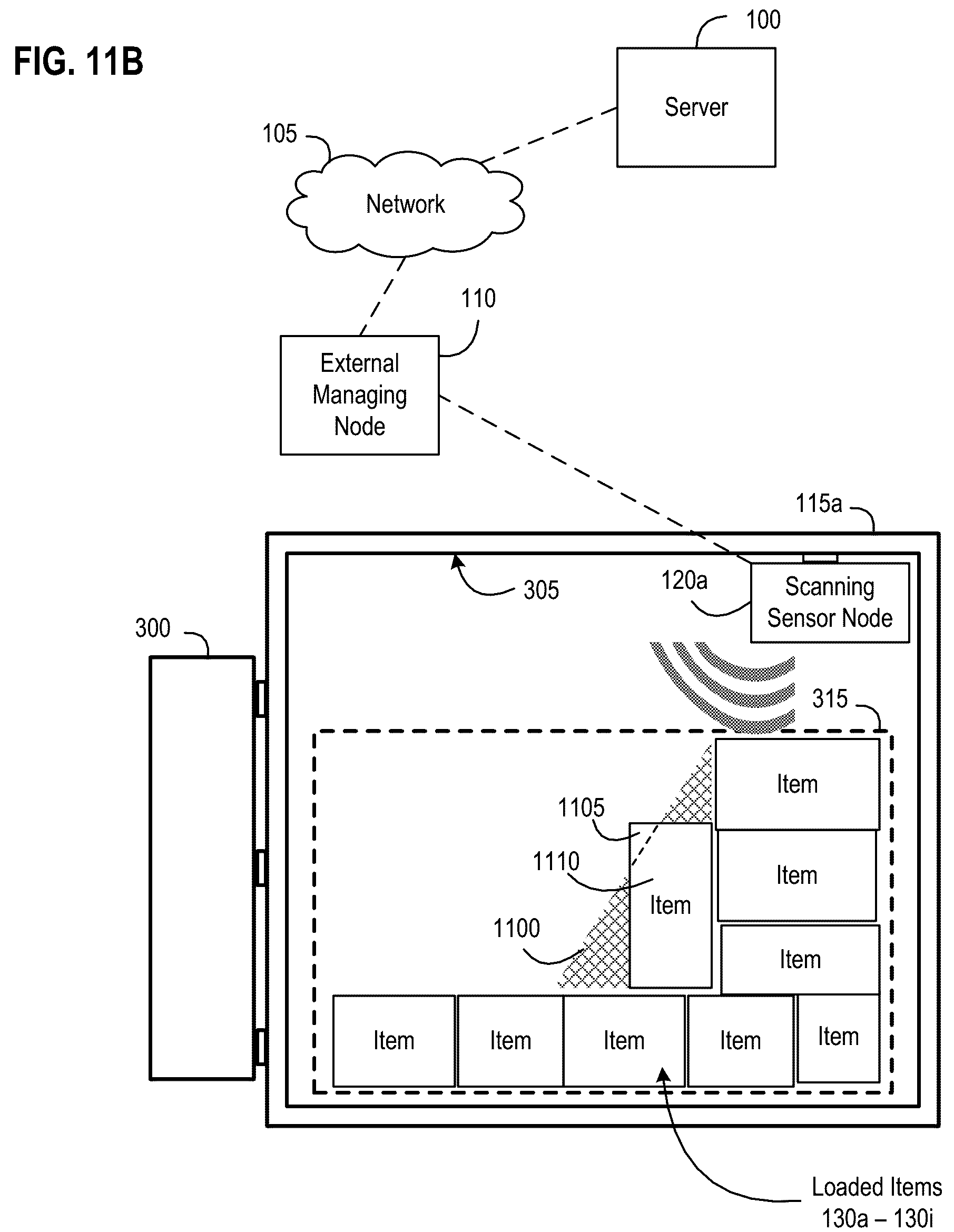 Patent US12314799 Figure 19 – Systems, apparatus, and methods for quantifying space within a container using a removable scanning sensor node
