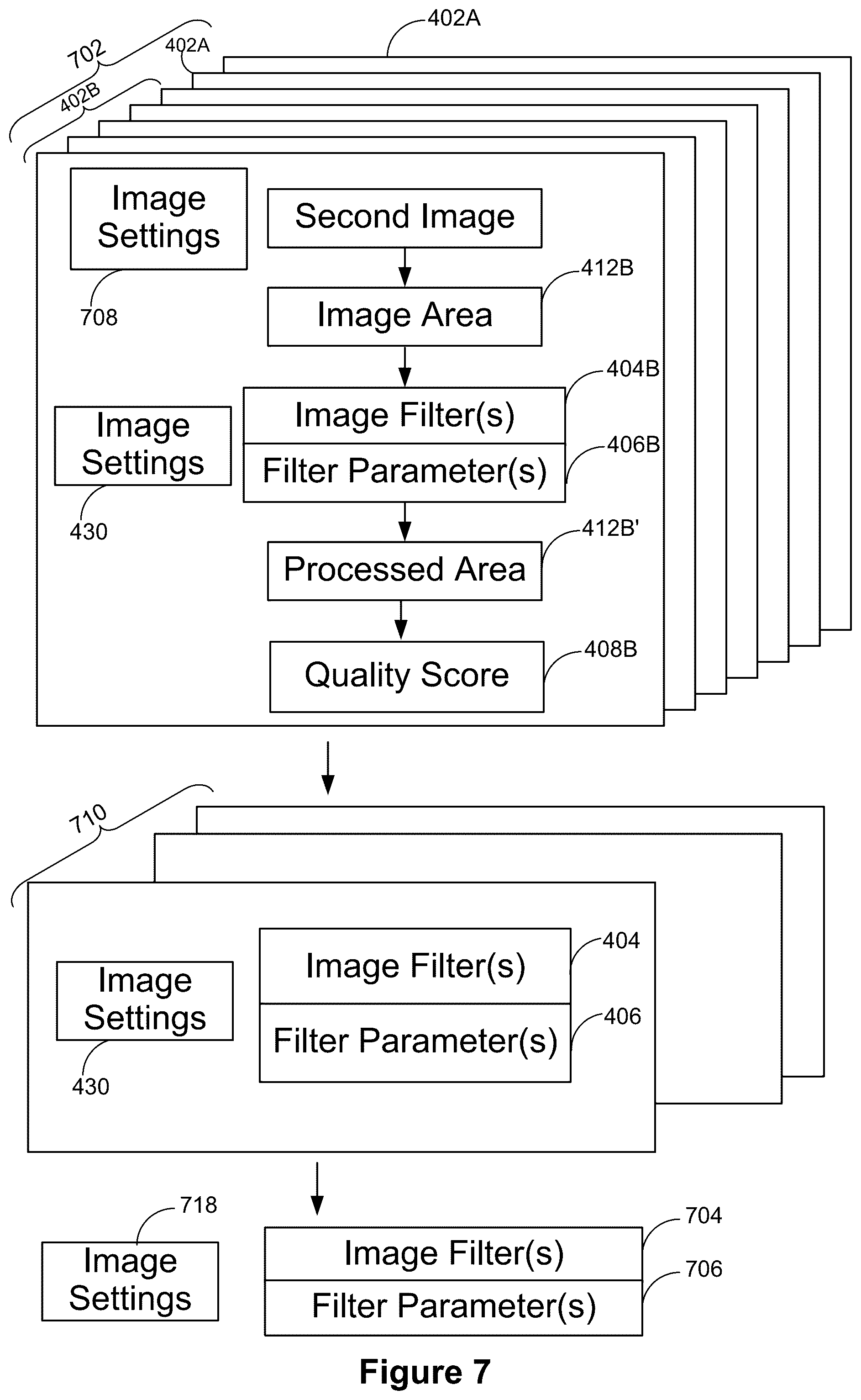 Patent US12314813 Figure 8 – Image modulation methods and devices using image filters, image parameters, quality scores, and grayscale clusters