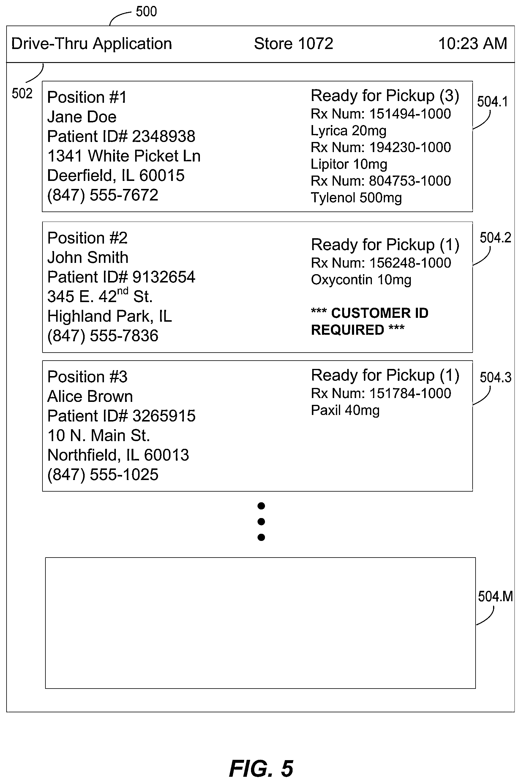 Patent US12314893 Figure 5 – Drive-thru system implementing location tracking