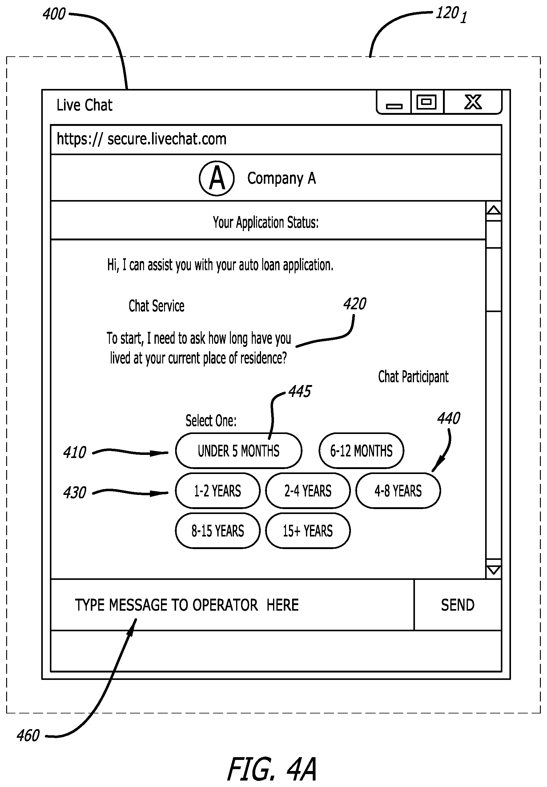 Patent US12314902 Figure 4 – Semi-automated form-based chat