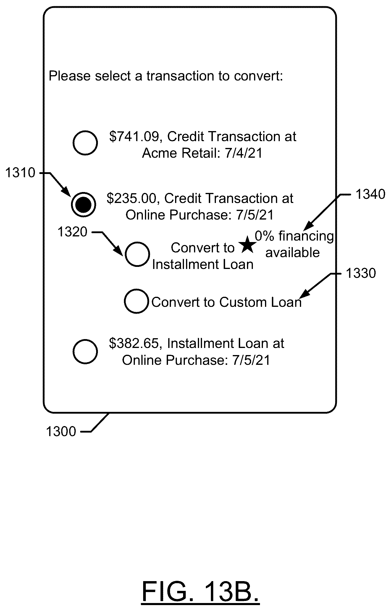 Patent US12314912 Figure 15 – Method and apparatus for managing financial transactions for selective conversion to buy now, pay later financing