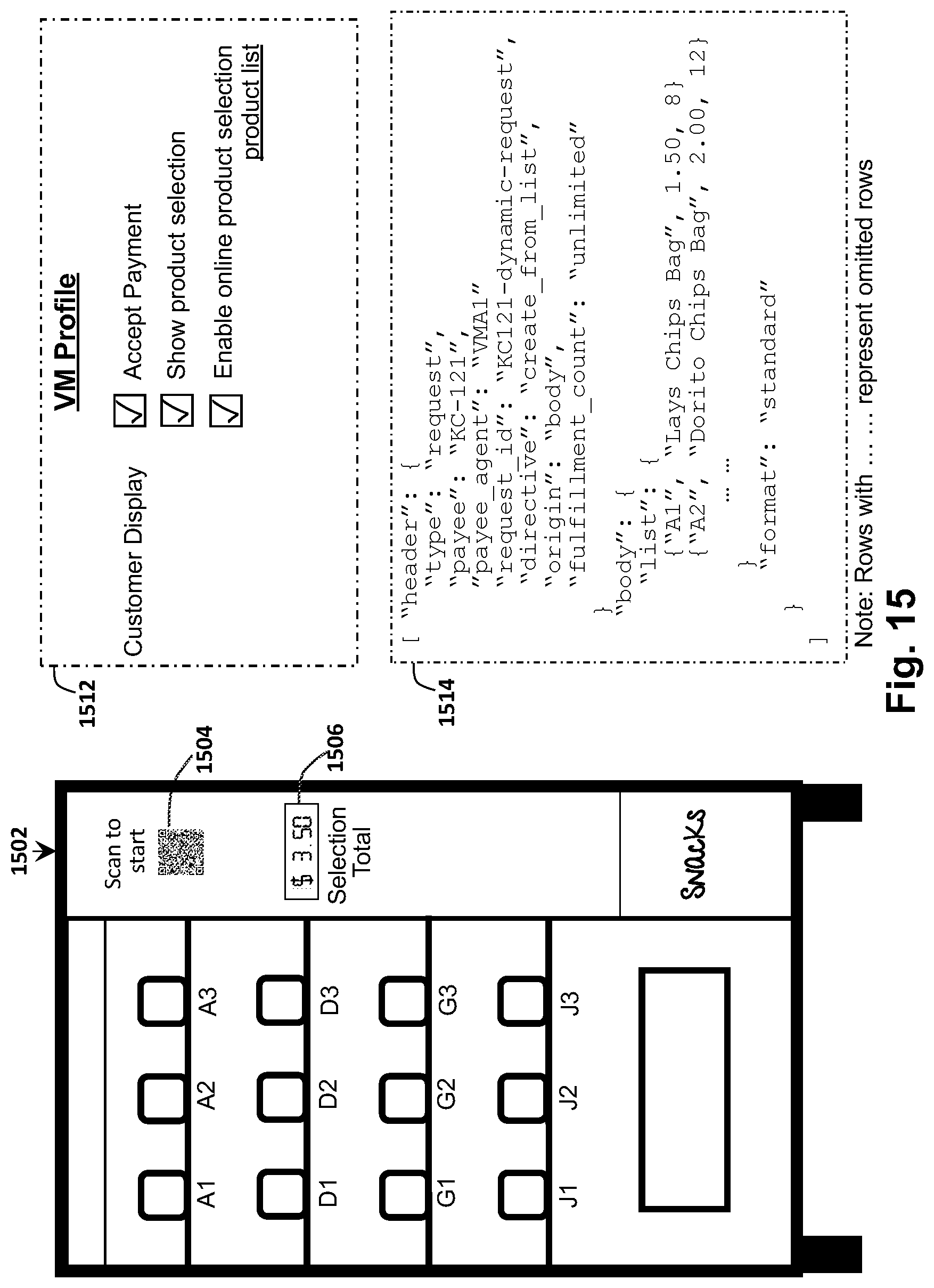 Patent US12314913 Figure 18 – Mobile payment and product selection modules for vending machines