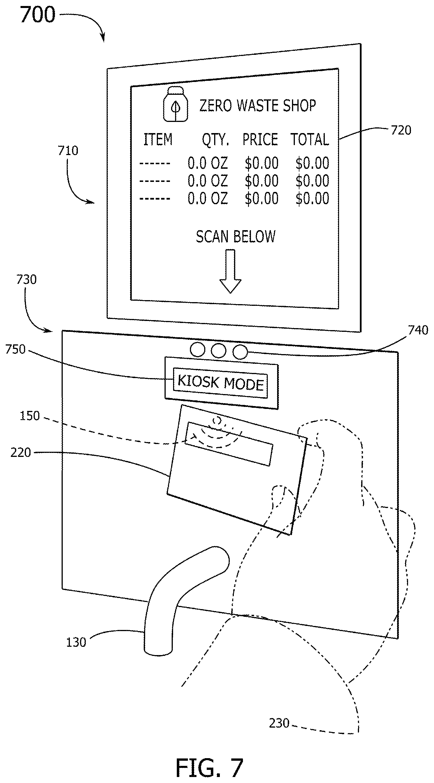 Patent US12314924 Figure 6 – RFID dispenser and measuring system for consumer liquids
