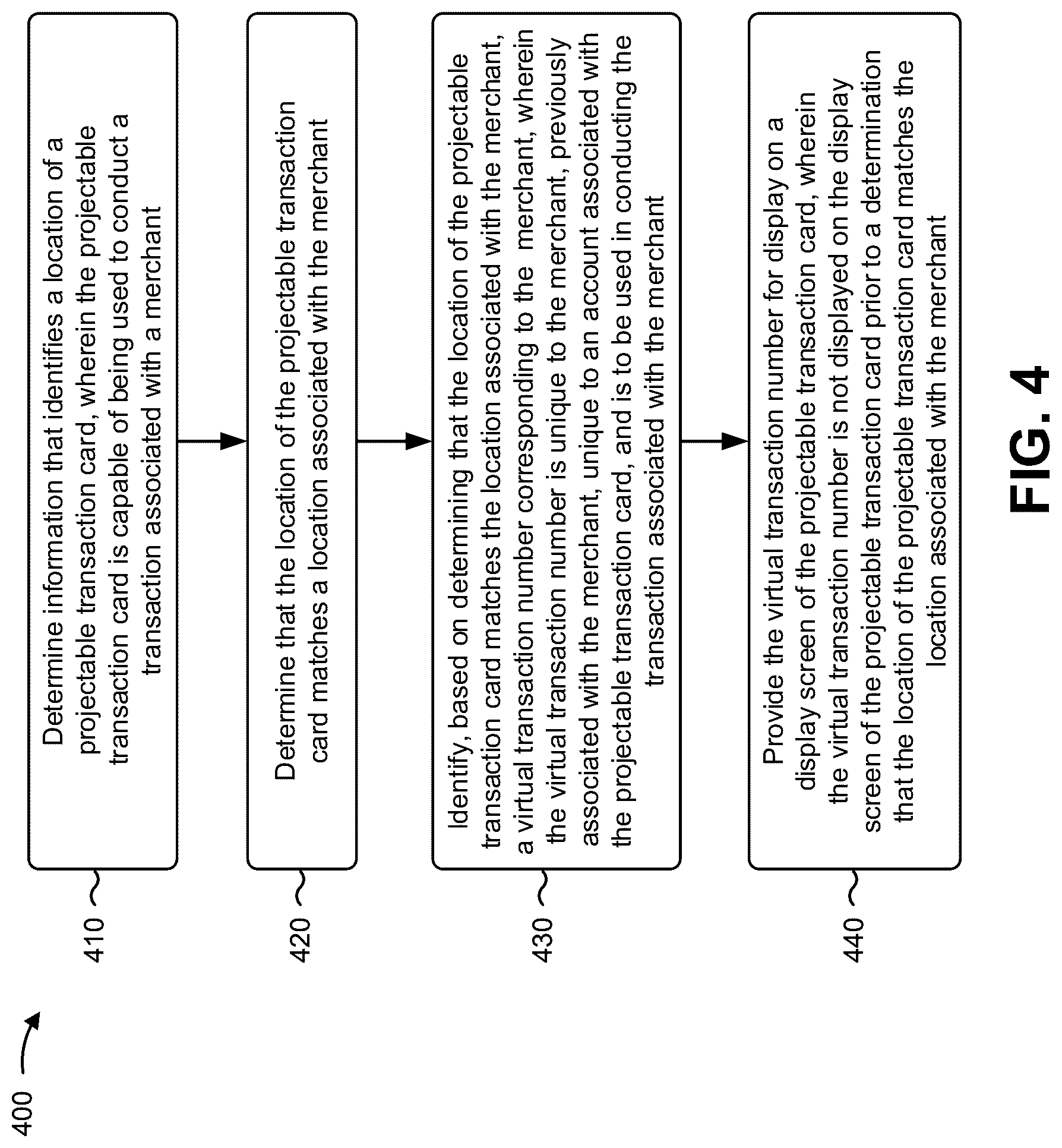Patent US12314935 Figure 6 – Merchant location based display for a projectable transaction card