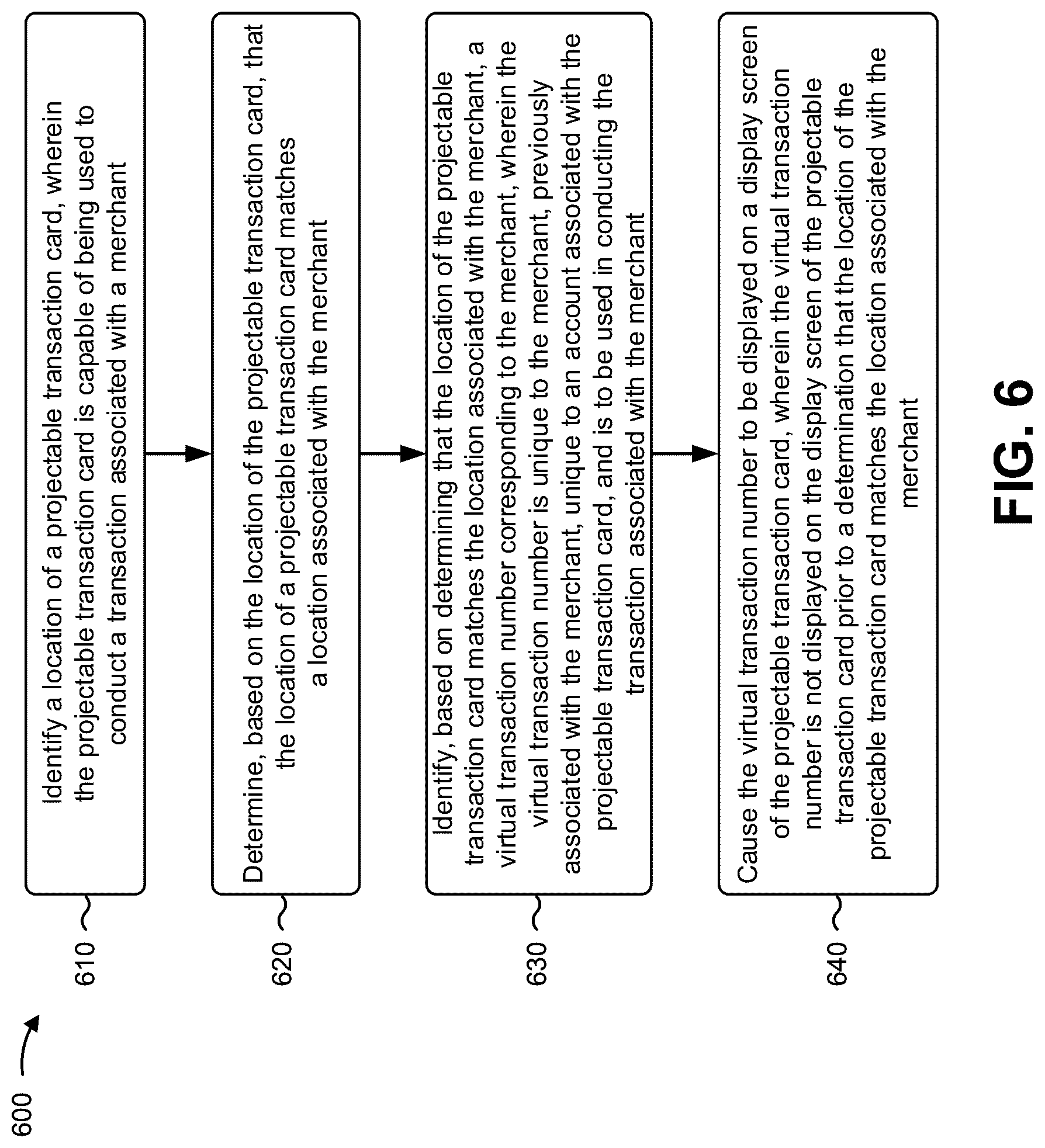 Patent US12314935 Figure 8 – Merchant location based display for a projectable transaction card