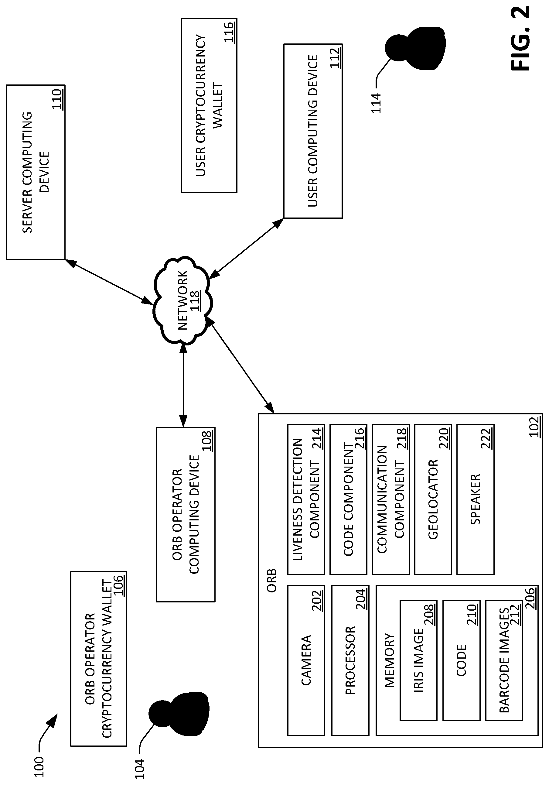 Patent US12314952 Figure 2 – Computing system for distributing cryptocurrency