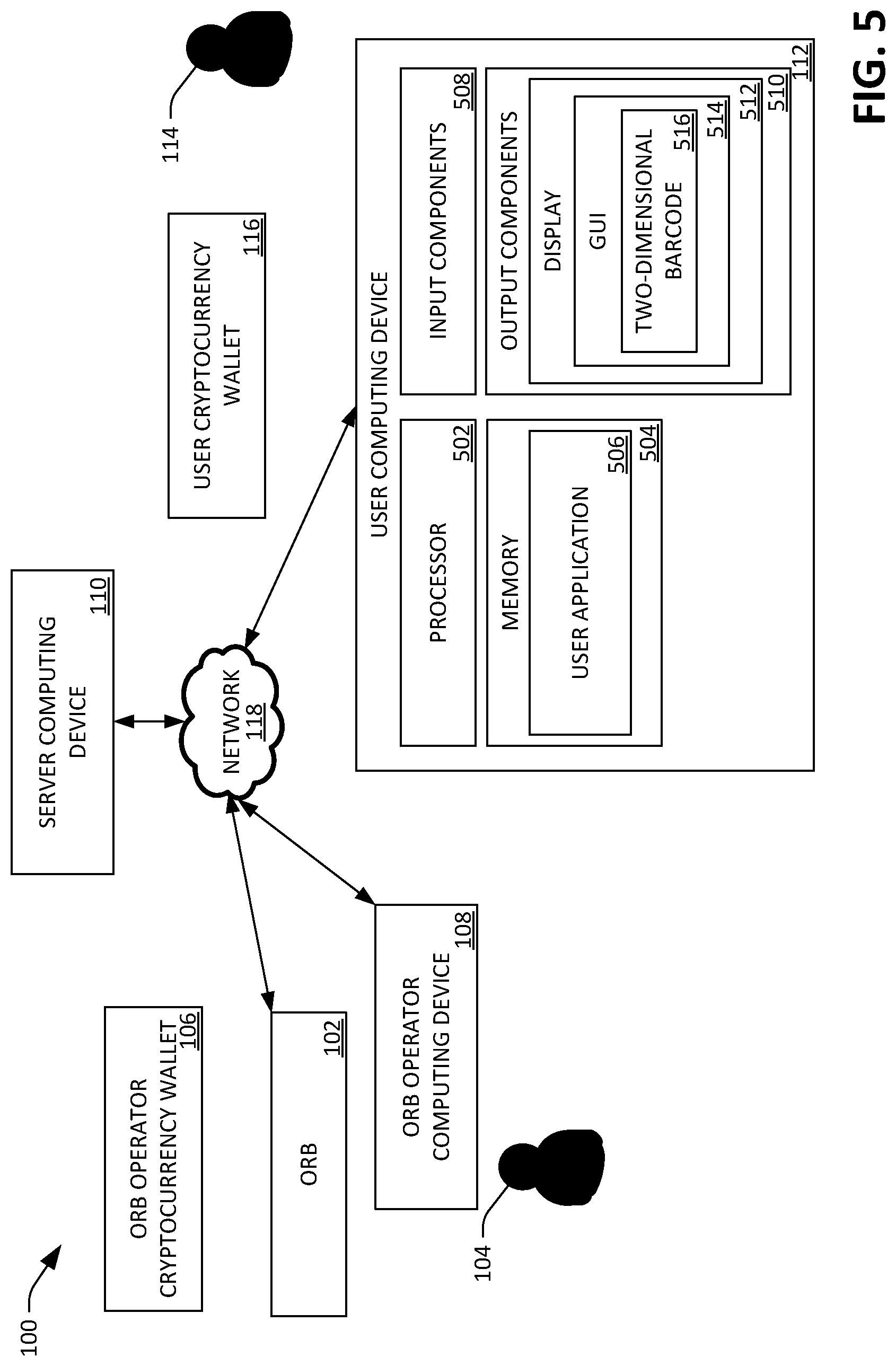 Patent US12314952 Figure 5 – Computing system for distributing cryptocurrency